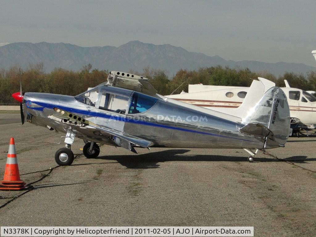 N3378K, 1946 Globe GC-1B Swift C/N 1371, Parked outside hanger with wingtip folded up