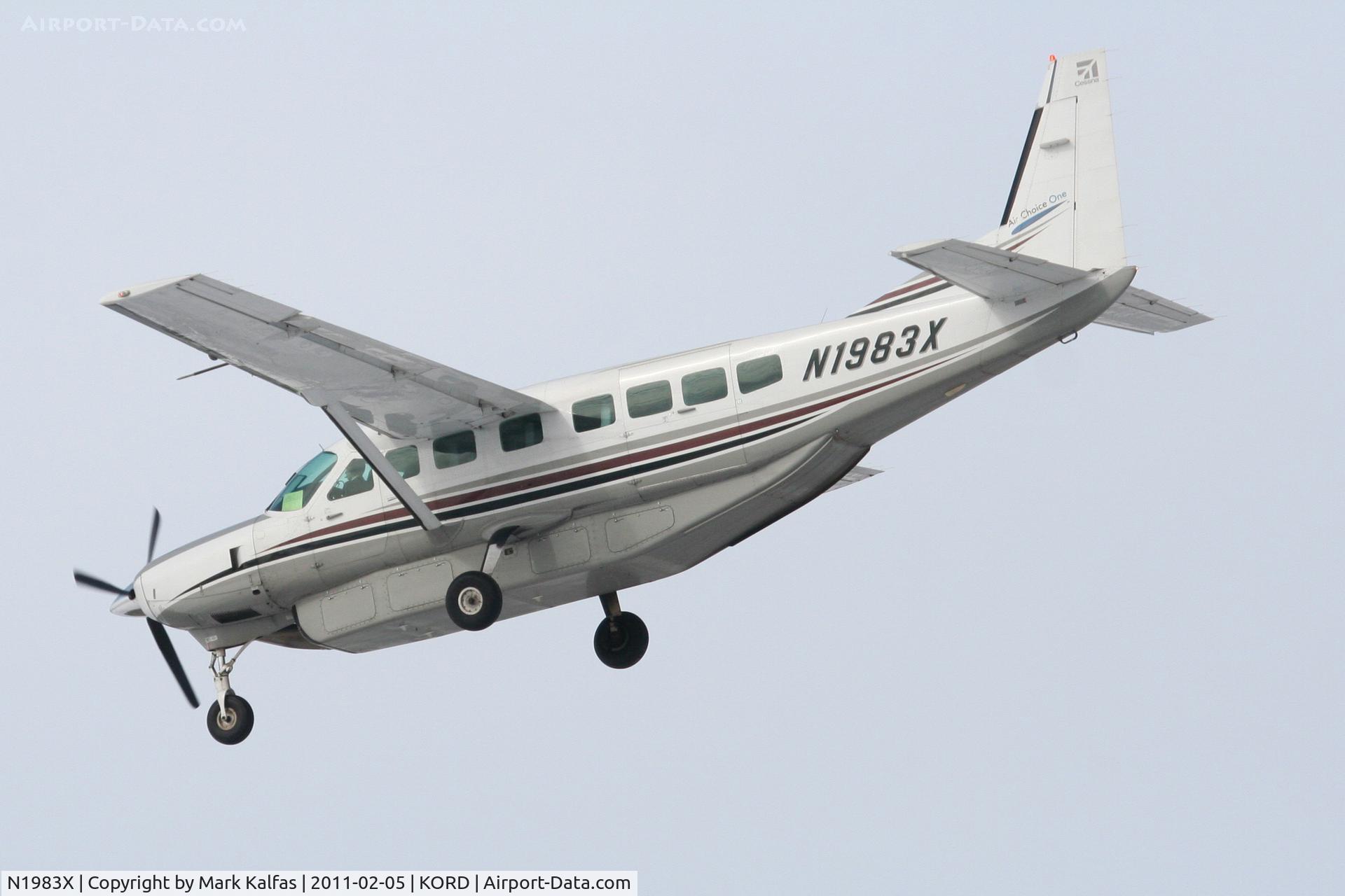 N1983X, 2003 Cessna 208B Grand Caravan C/N 208B1013, Multi-Aero/Air Choice One Cessna 208B, WBR250 on final RWY 28 KORD from KBRL.