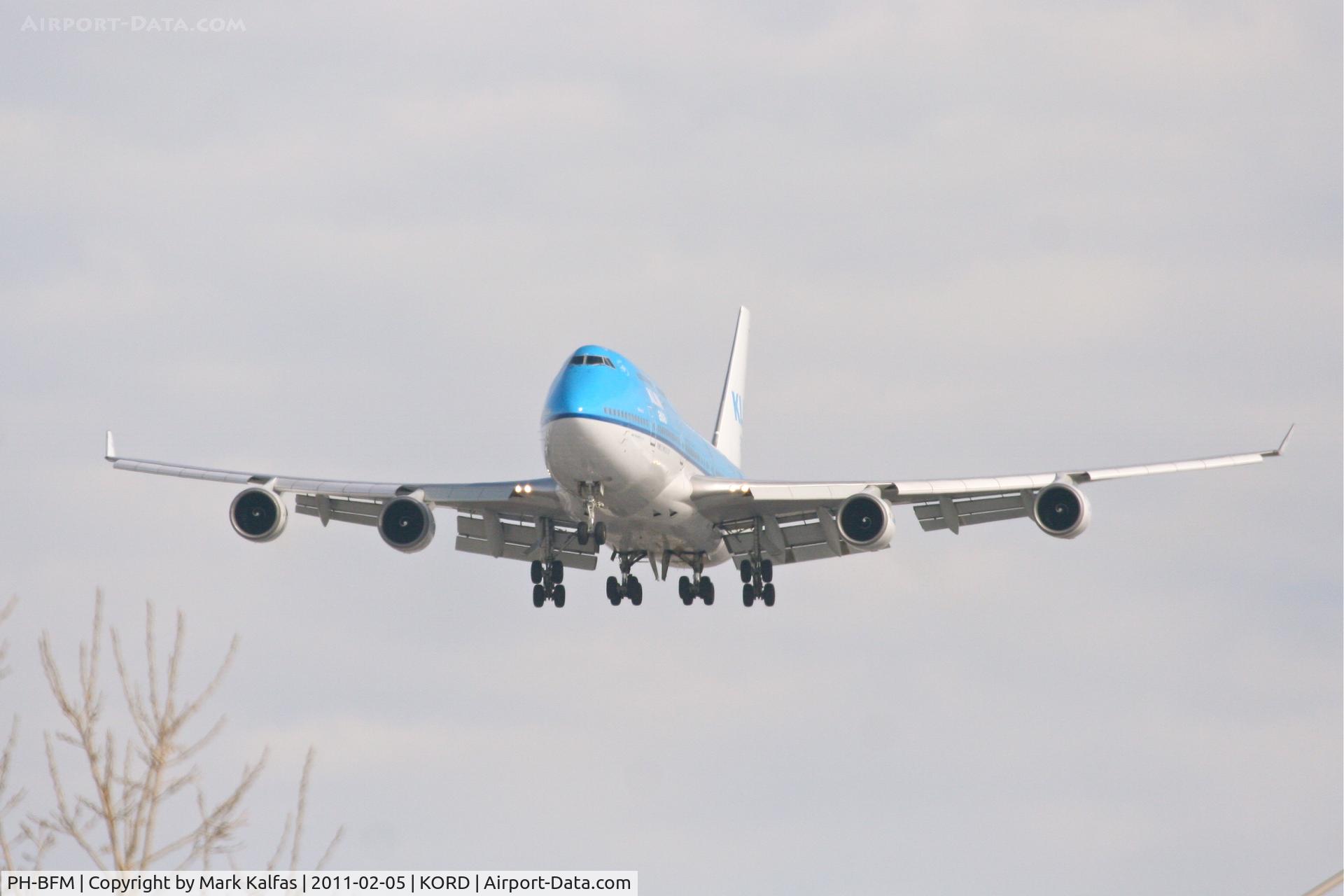 PH-BFM, 1992 Boeing 747-406BC C/N 26373, KLM Boeing 747-406BC, KLM47 arriving from EHAM (Amsterdam Schiphol) RWY 28 approach KORD.