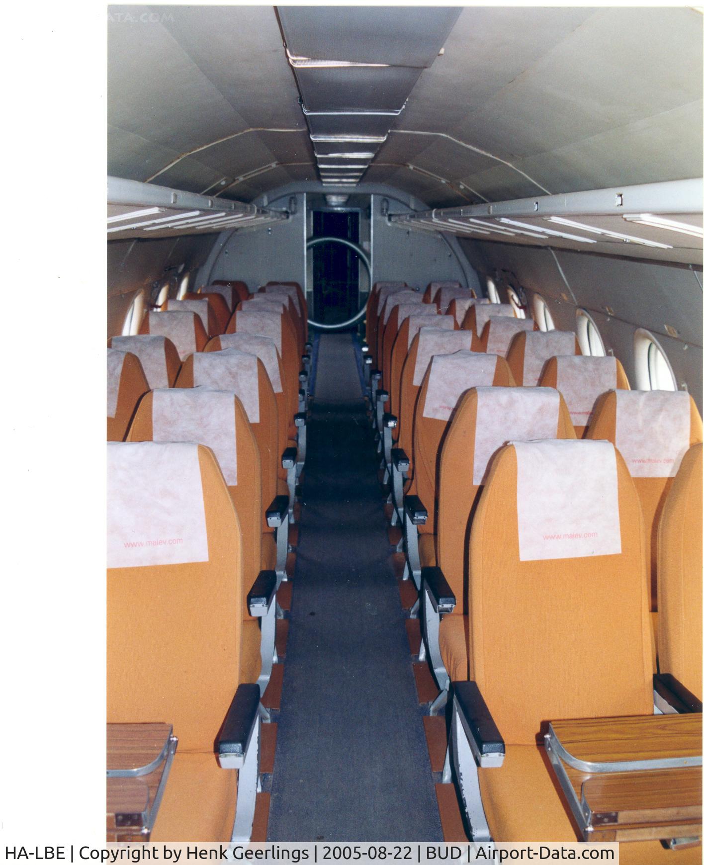 HA-LBE, 1969 Tupolev Tu-134 C/N 8350802, Budapest , Ferihegy Aviation Museum.
Economy class cabin , looking backwards.