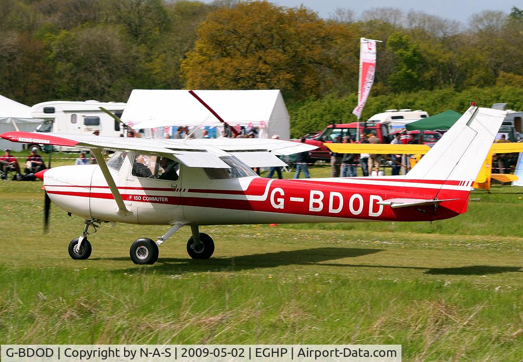 G-BDOD, 1975 Reims F150M C/N 1266, Arriving at the Micro Trade Fair