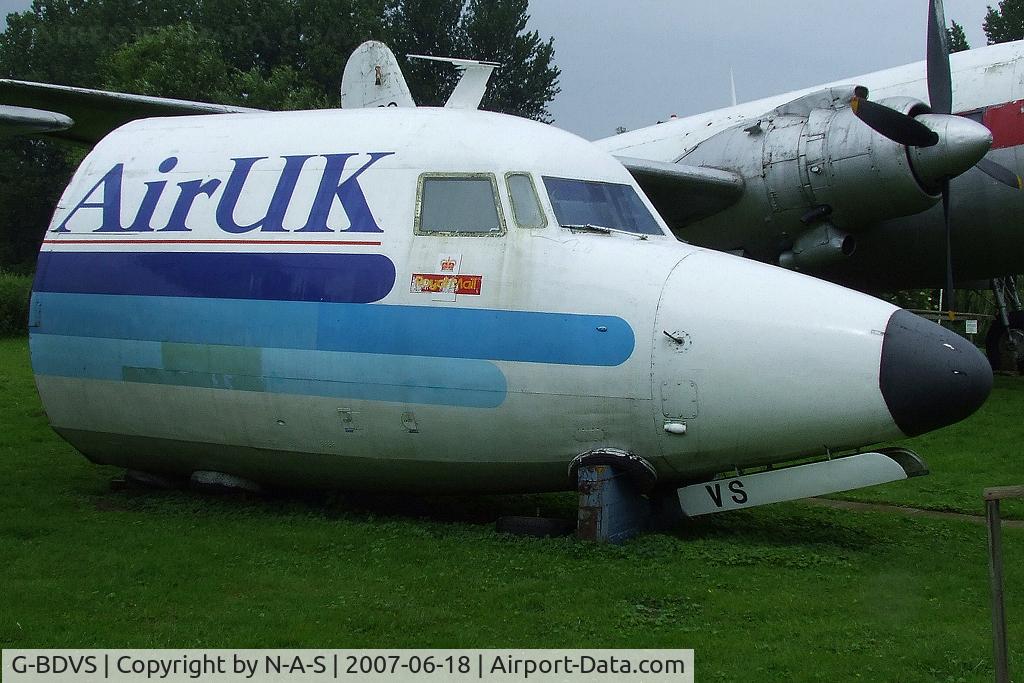 G-BDVS, 1963 Fokker F-27-200 Friendship C/N 10232, Nose section, Preserved at Flixton, UK