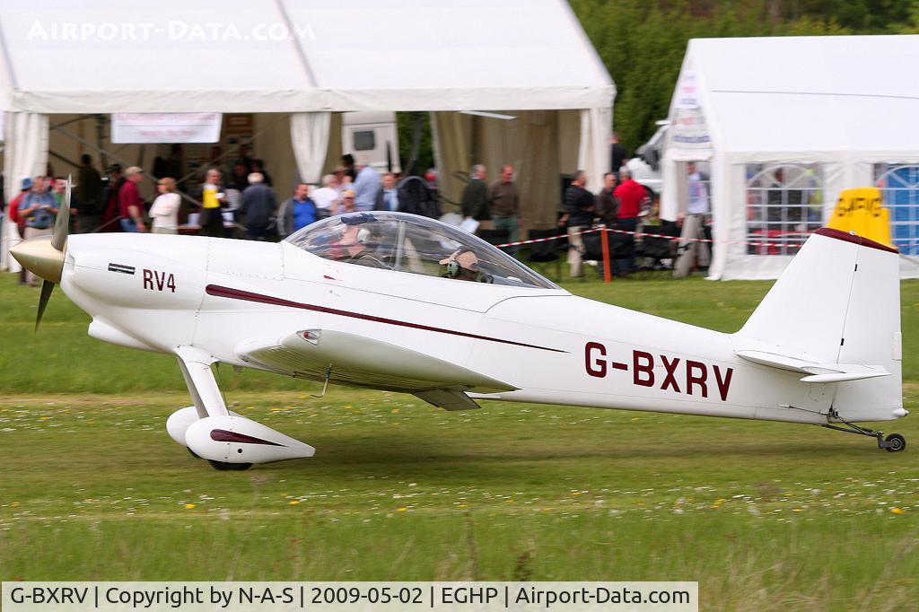 G-BXRV, 2002 Vans RV-4 C/N PFA 181-12482, Arriving at Micro Trade Fair
