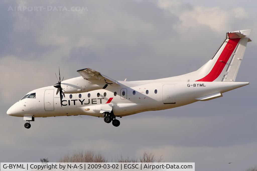 G-BYML, 1996 Dornier 328-100 C/N 3069, Short final