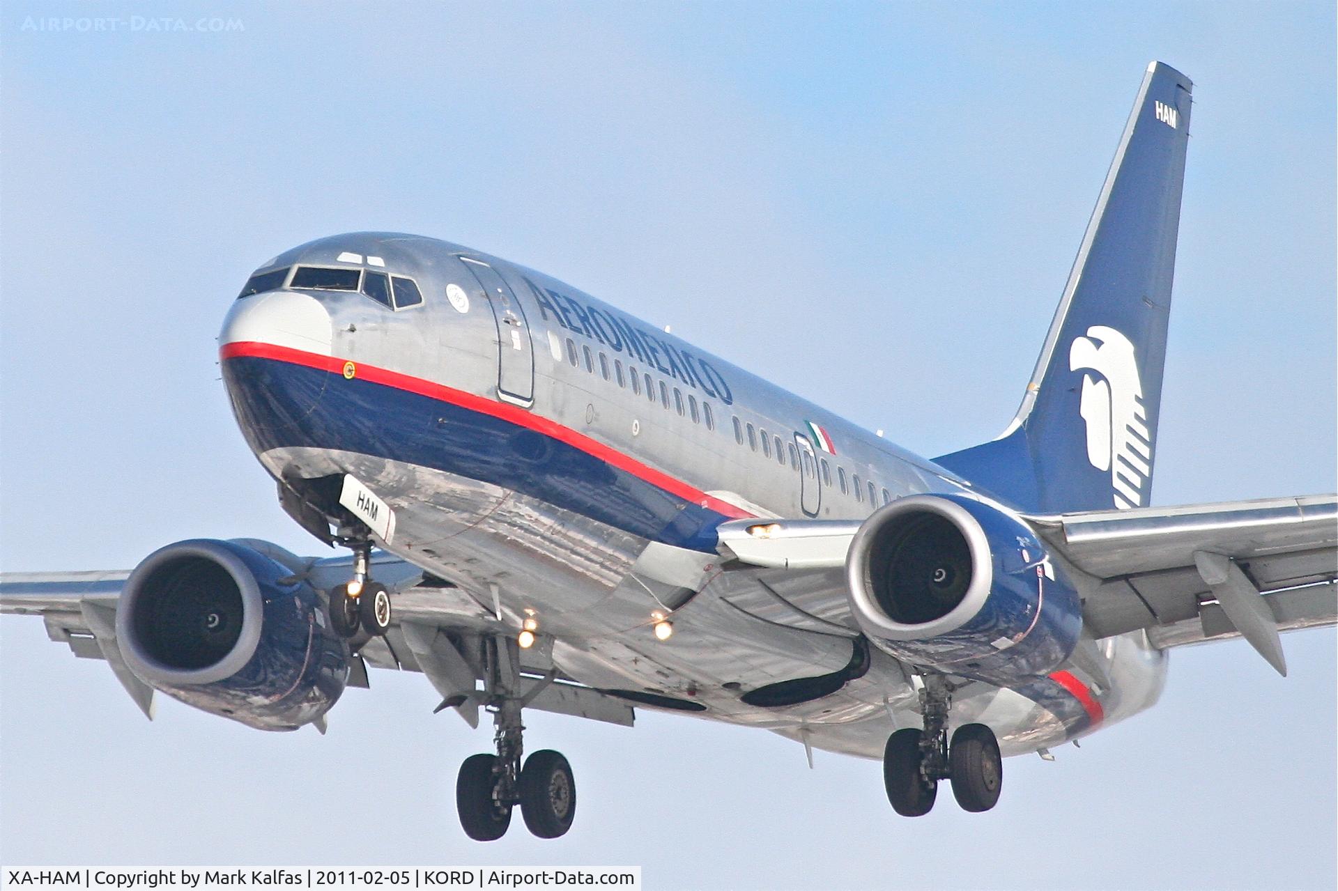XA-HAM, 2004 Boeing 737-752 C/N 33789, AeroMexico Boeing 737-752, AMX686 on final RWY 28 KORD arriving from MMMX/Lic. Benito Juarez Int'l, Mexico City.