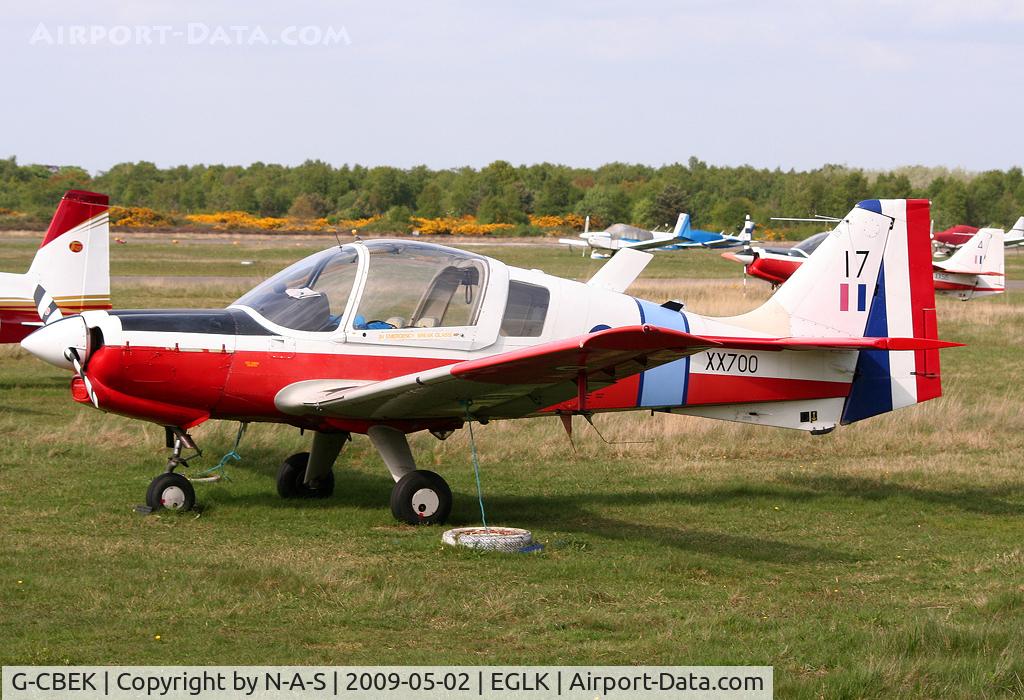 G-CBEK, 1975 Scottish Aviation Bulldog T.1 C/N BH120/349, Based, Marked as XX700/17