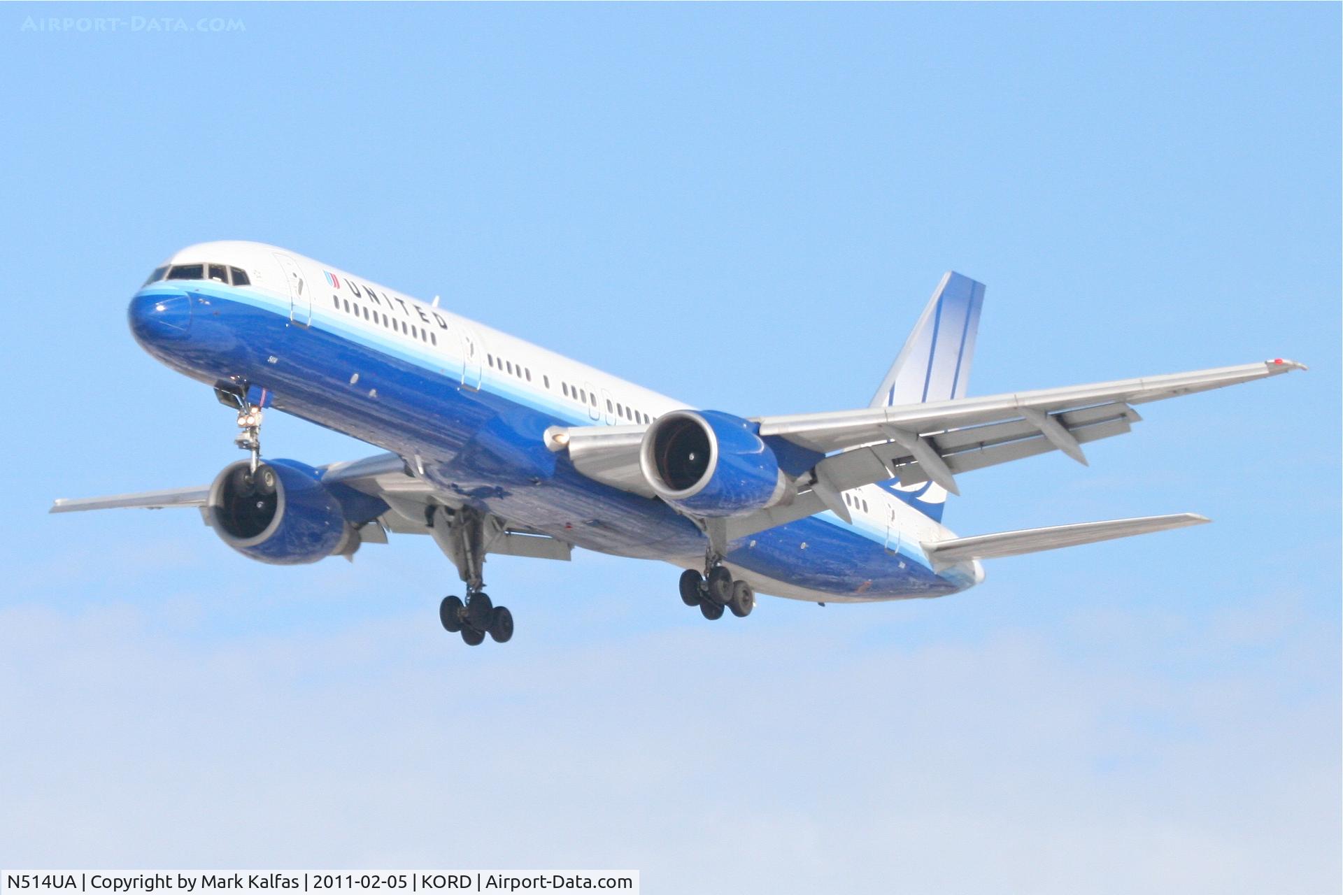 N514UA, 1990 Boeing 757-222 C/N 24839, United Airlines Boeing 757-222, UAL958 arriving RWY 28 KORD, from KSEA.