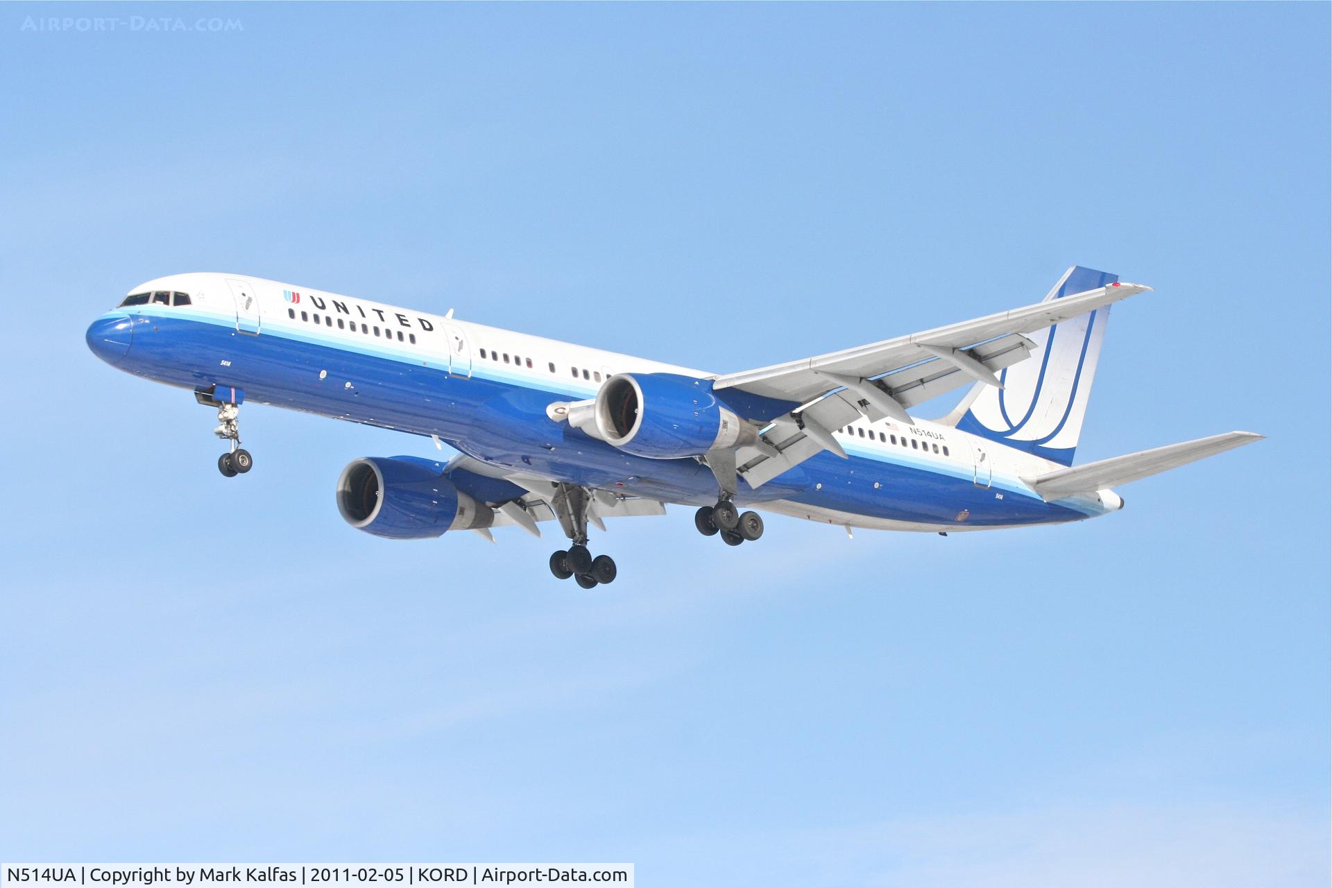 N514UA, 1990 Boeing 757-222 C/N 24839, United Airlines Boeing 757-222, UAL958 arriving RWY 28 KORD, from KSEA.