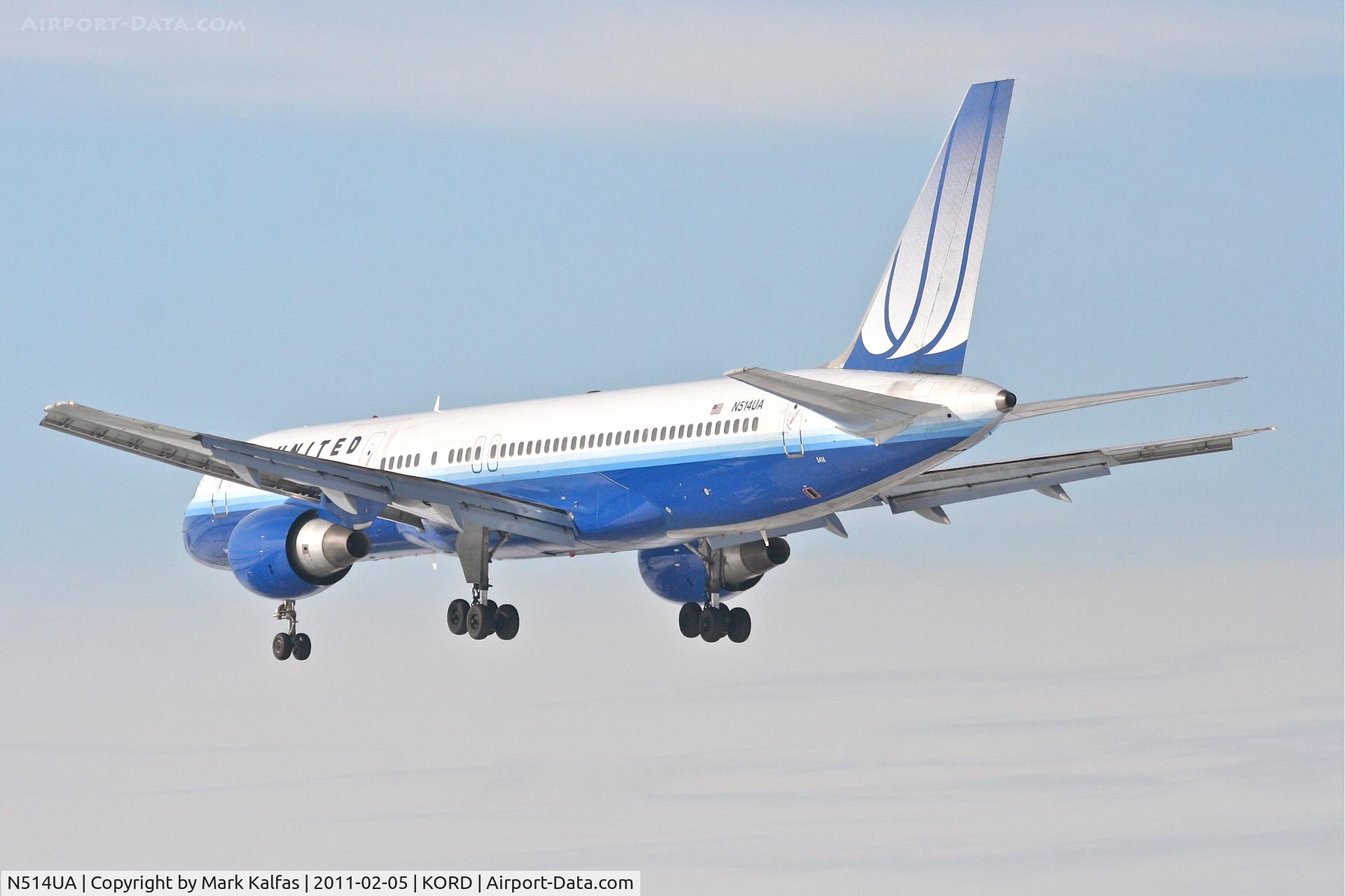 N514UA, 1990 Boeing 757-222 C/N 24839, United Airlines Boeing 757-222, UAL958 arriving RWY 28 KORD, from KSEA.