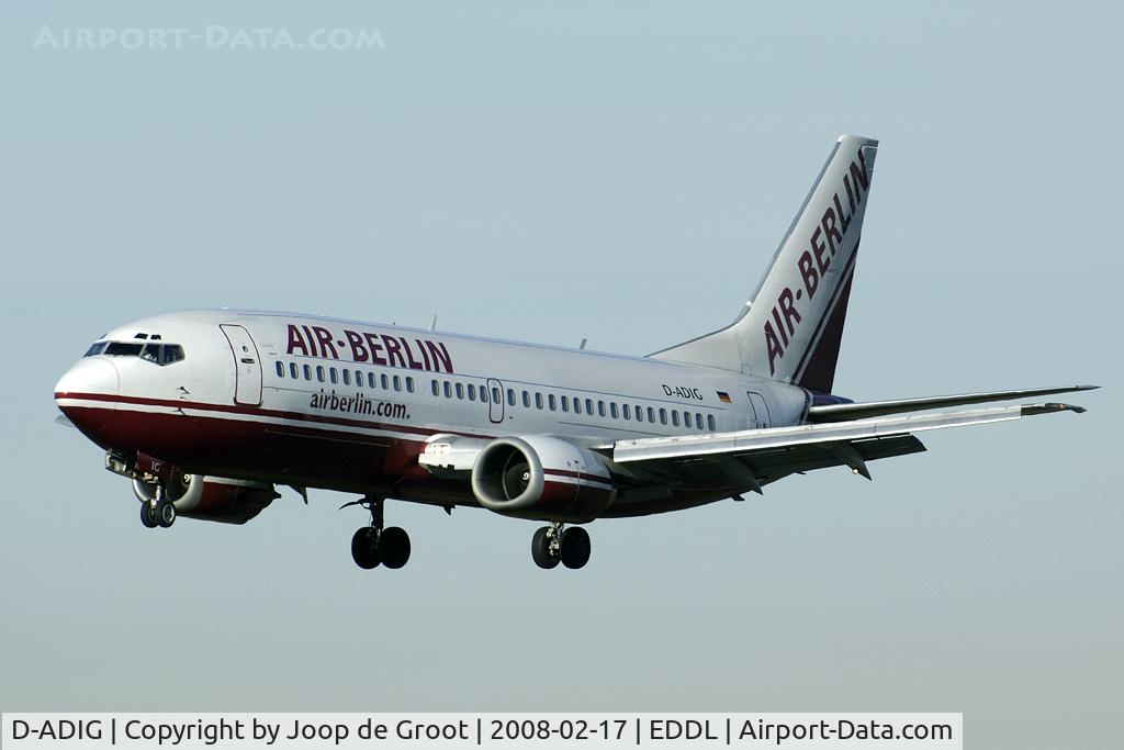 D-ADIG, 1992 Boeing 737-3L9 C/N 26441, Former DBA Boeing coming in to alnd