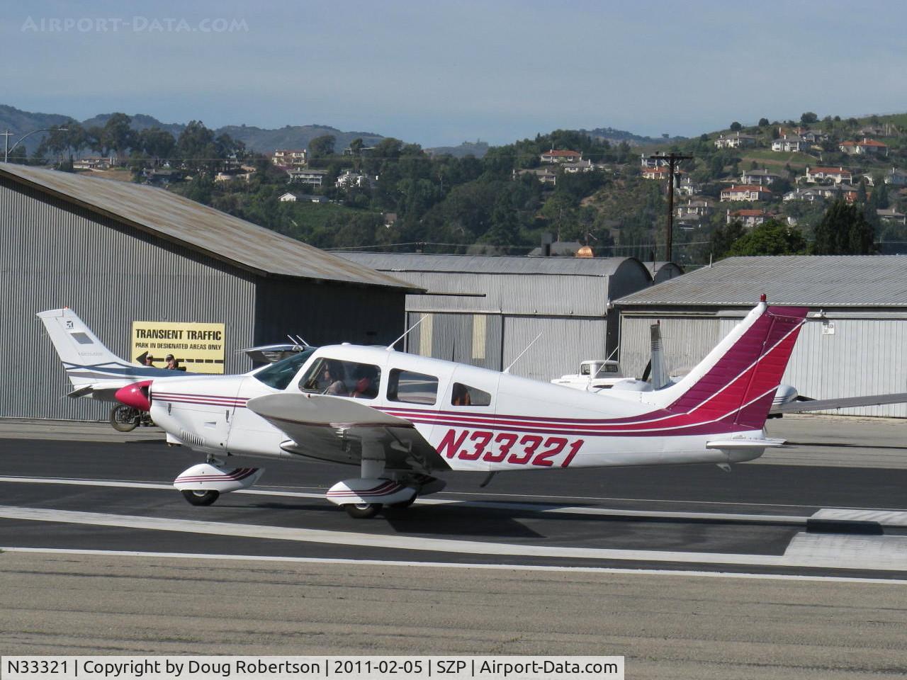 N33321, 1975 Piper PA-28-180 Cherokee C/N 28-7505133, 1975 Piper PA-28-180 ARCHER, Lycoming O&VO-360 180 Hp, takeoff roll Rwy 22