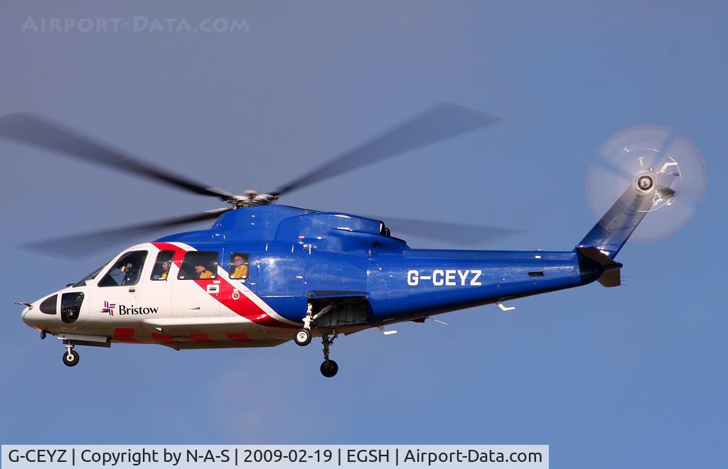 G-CEYZ, 2007 Sikorsky S-76C C/N 760669, Returning from the Oil rigs
