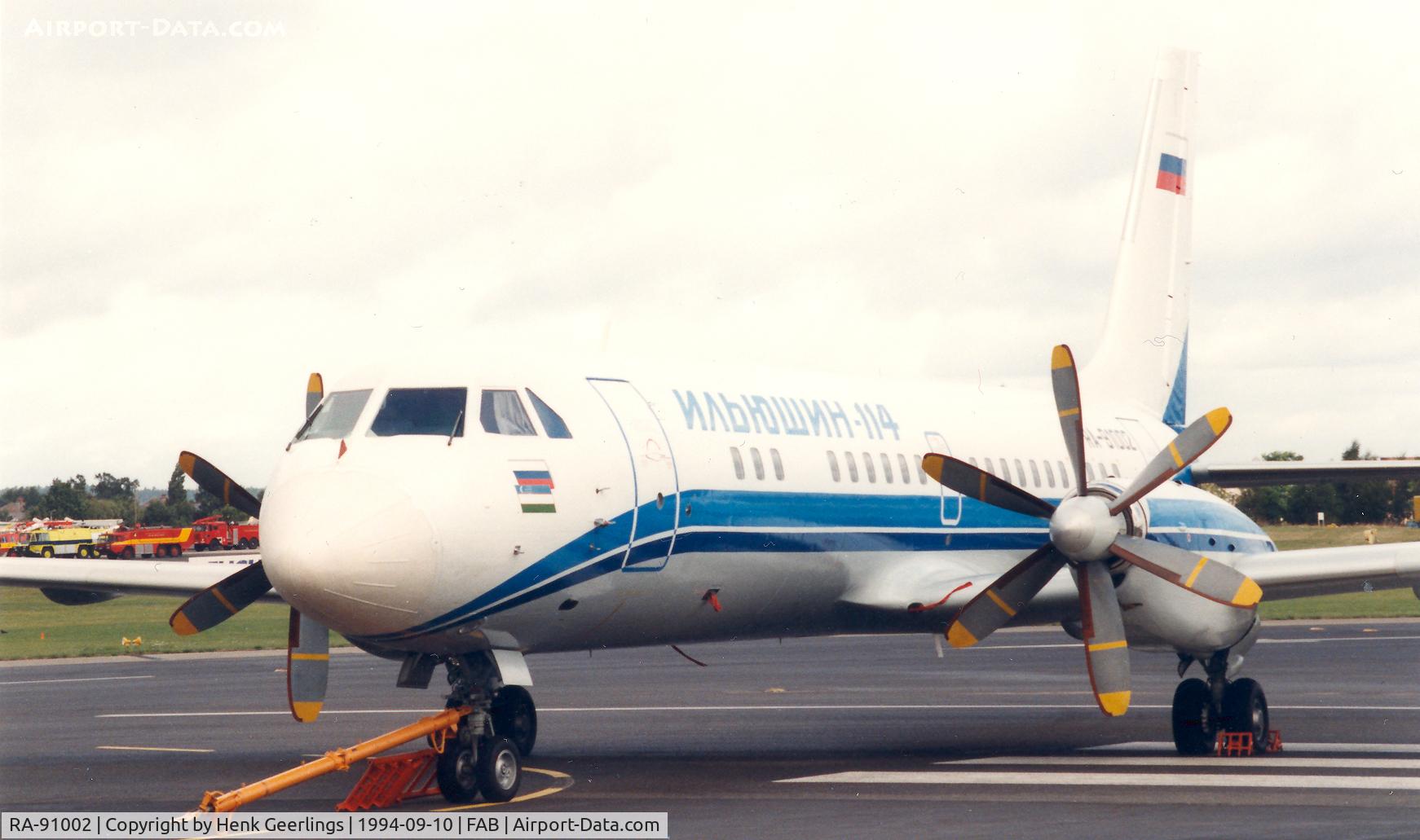 RA-91002, Ilyushin Il-114 C/N 1033830030, Farnborough Air Show 1994
