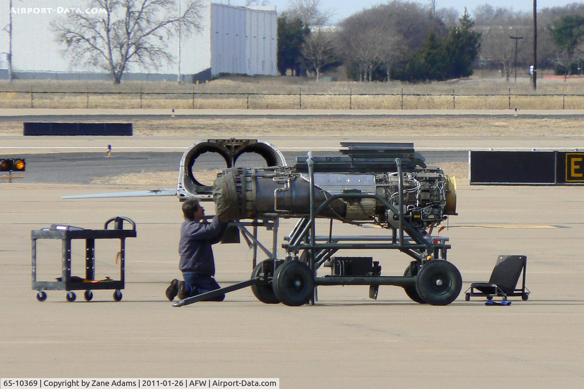 65-10369, 1965 Northrop T-38C Talon C/N N.5783, A little ramp maintenance? At Alliance Airport - Fort Worth, TX
