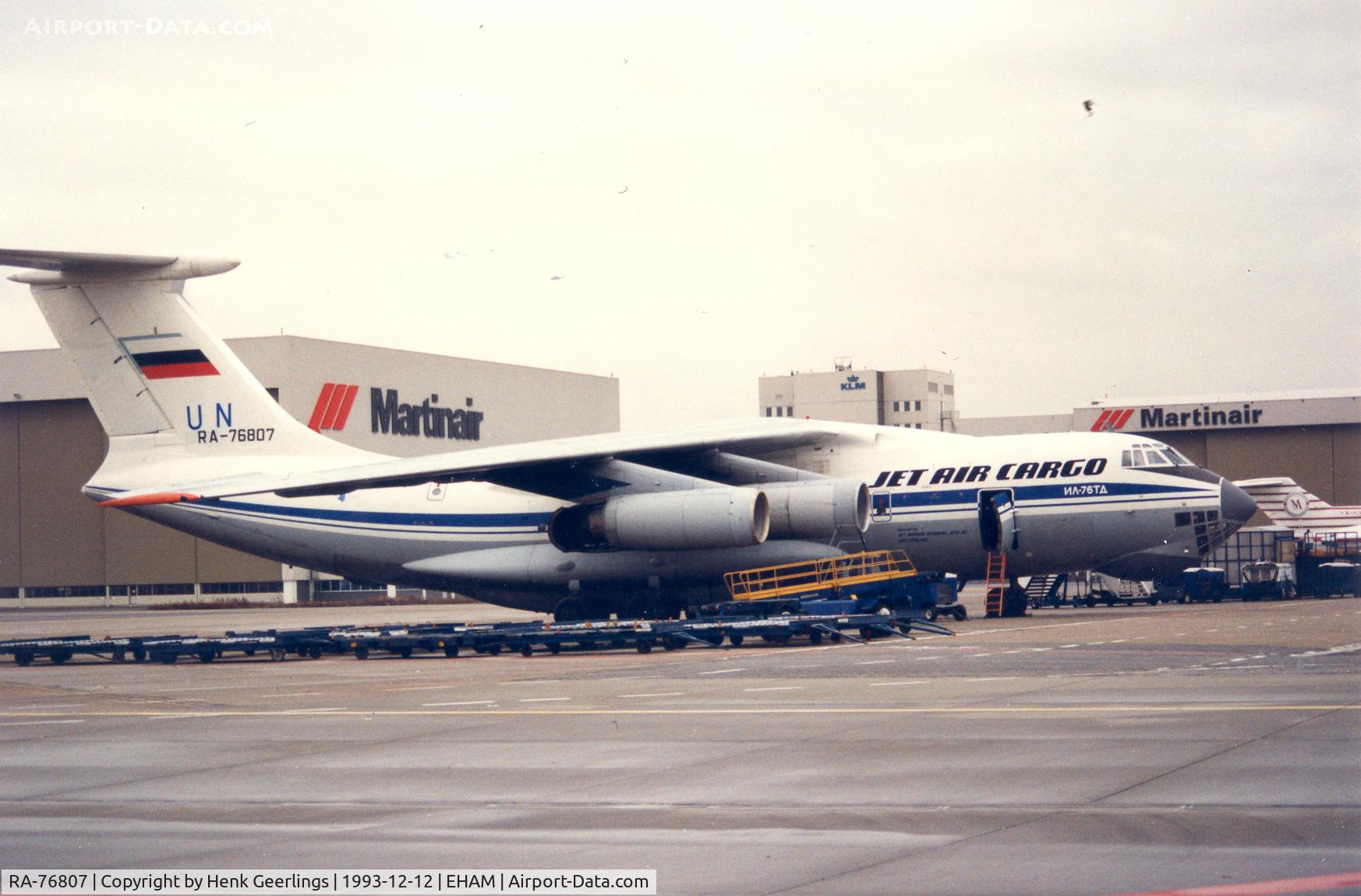 RA-76807, 1991 Ilyushin IL-76TD C/N 1013405176, Jet Air Cargo flying for the UN