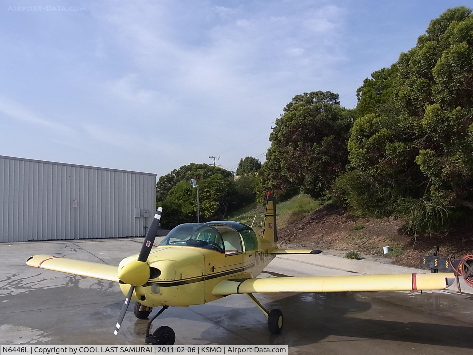 N6446L, 1972 American Aviation AA-1A Trainer C/N AA1A-0446, At SMO Wash Rack