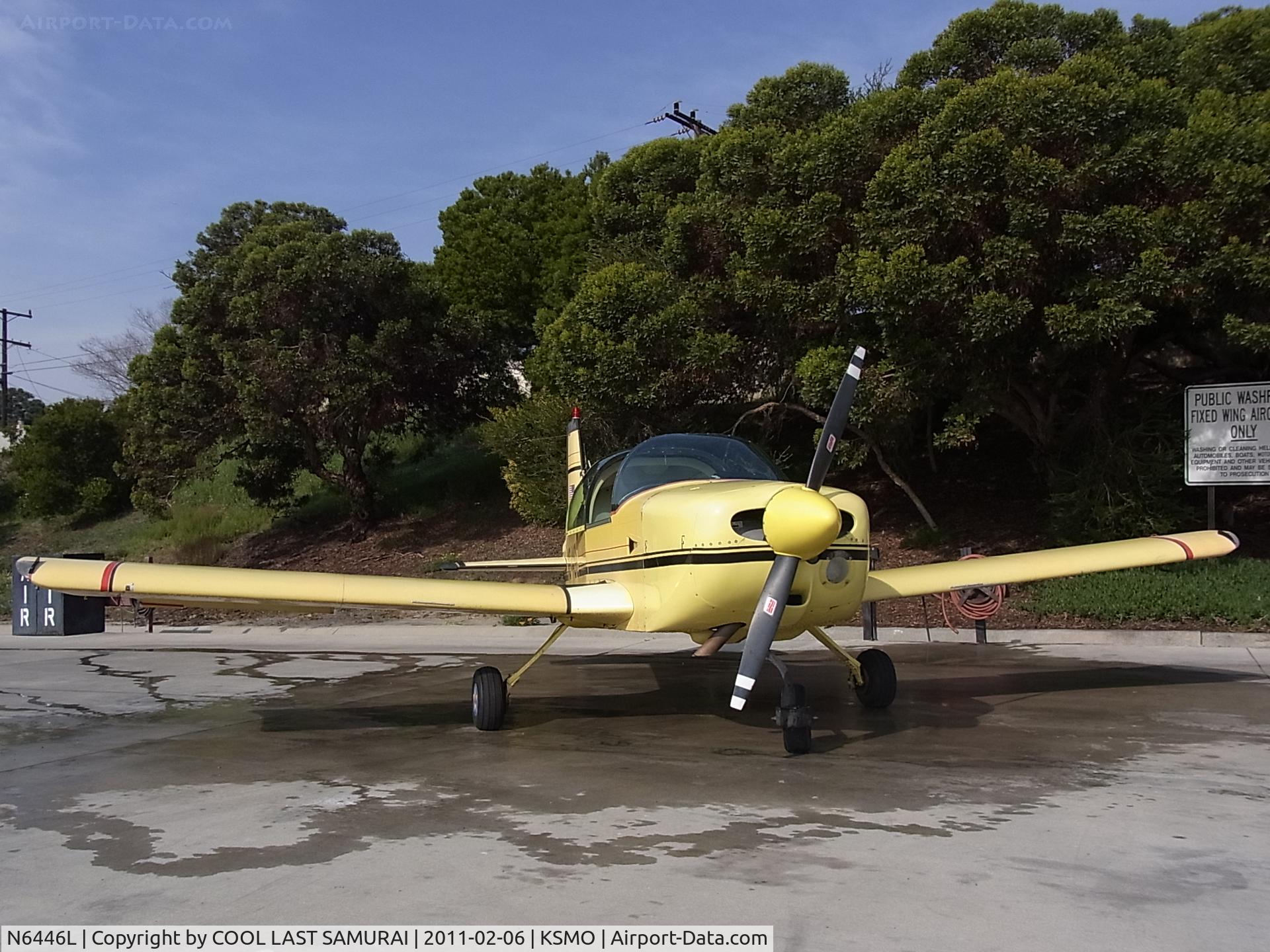 N6446L, 1972 American Aviation AA-1A Trainer C/N AA1A-0446, SMO Wash Rack