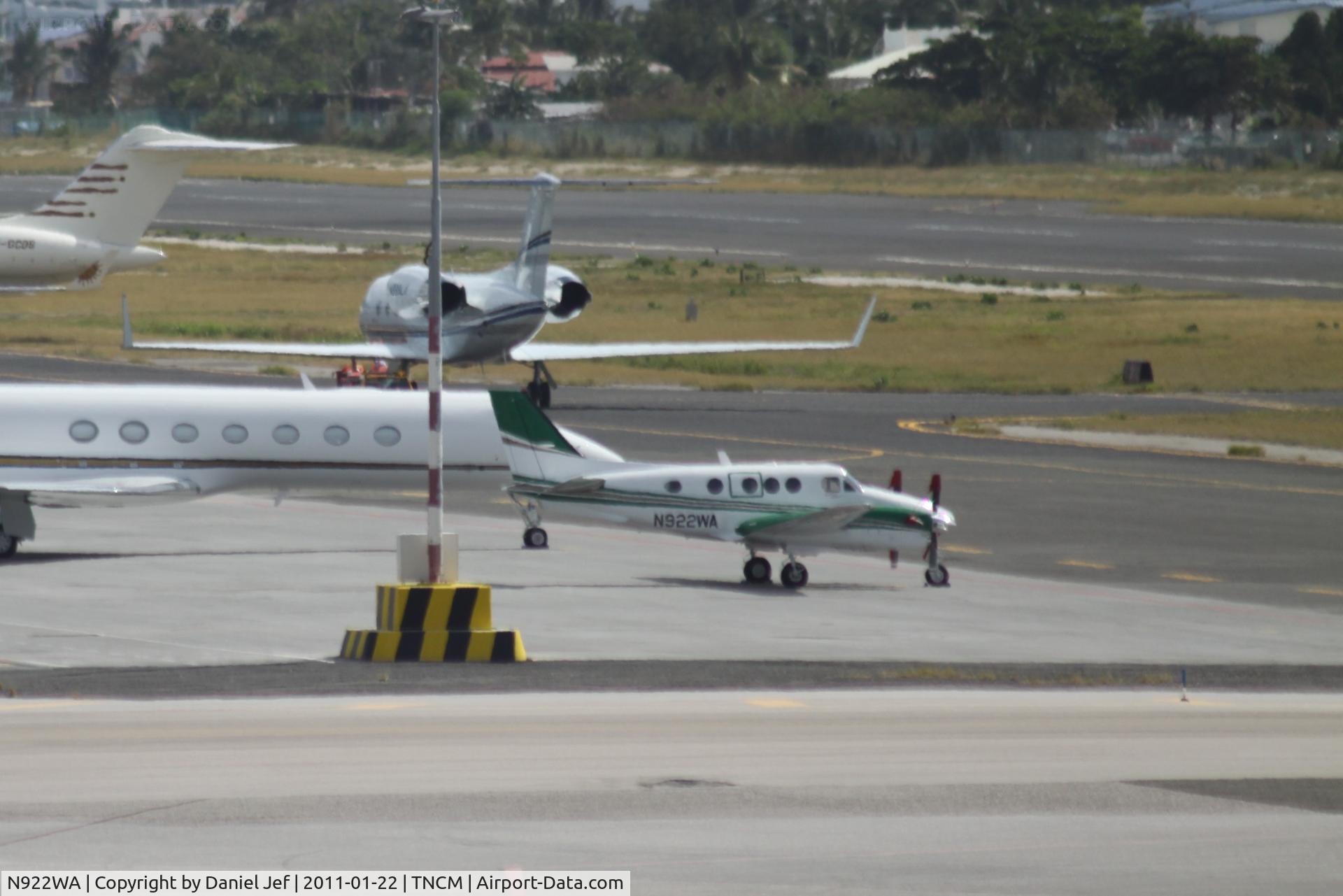 N922WA, Hawker Beechcraft C90GTI King Air C/N LJ-1922, N922WA park on teh main ramp at TNCM