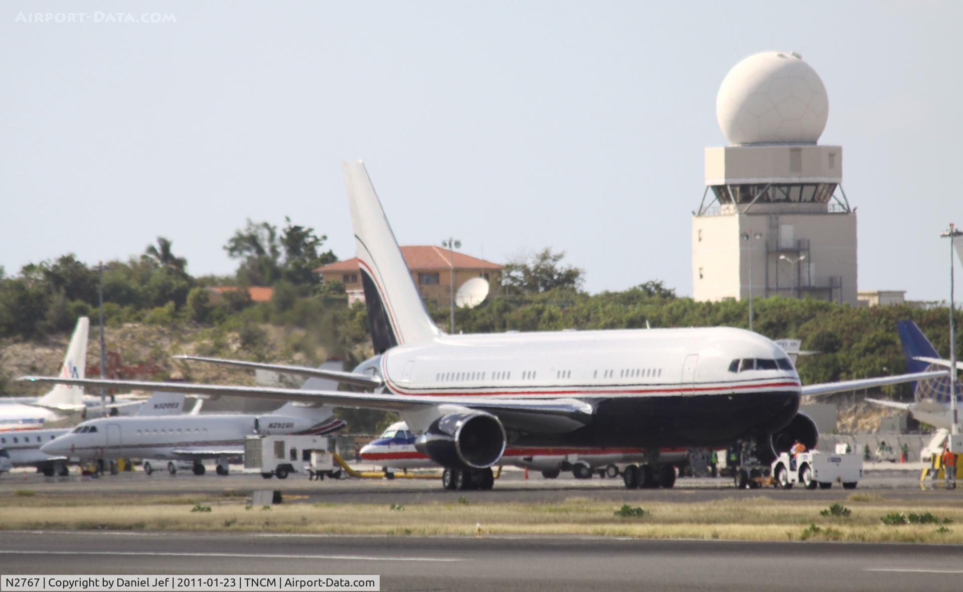 N2767, 1987 Boeing 767-238ER C/N 23896, Boeing N2767 being push back from parking at TNCM