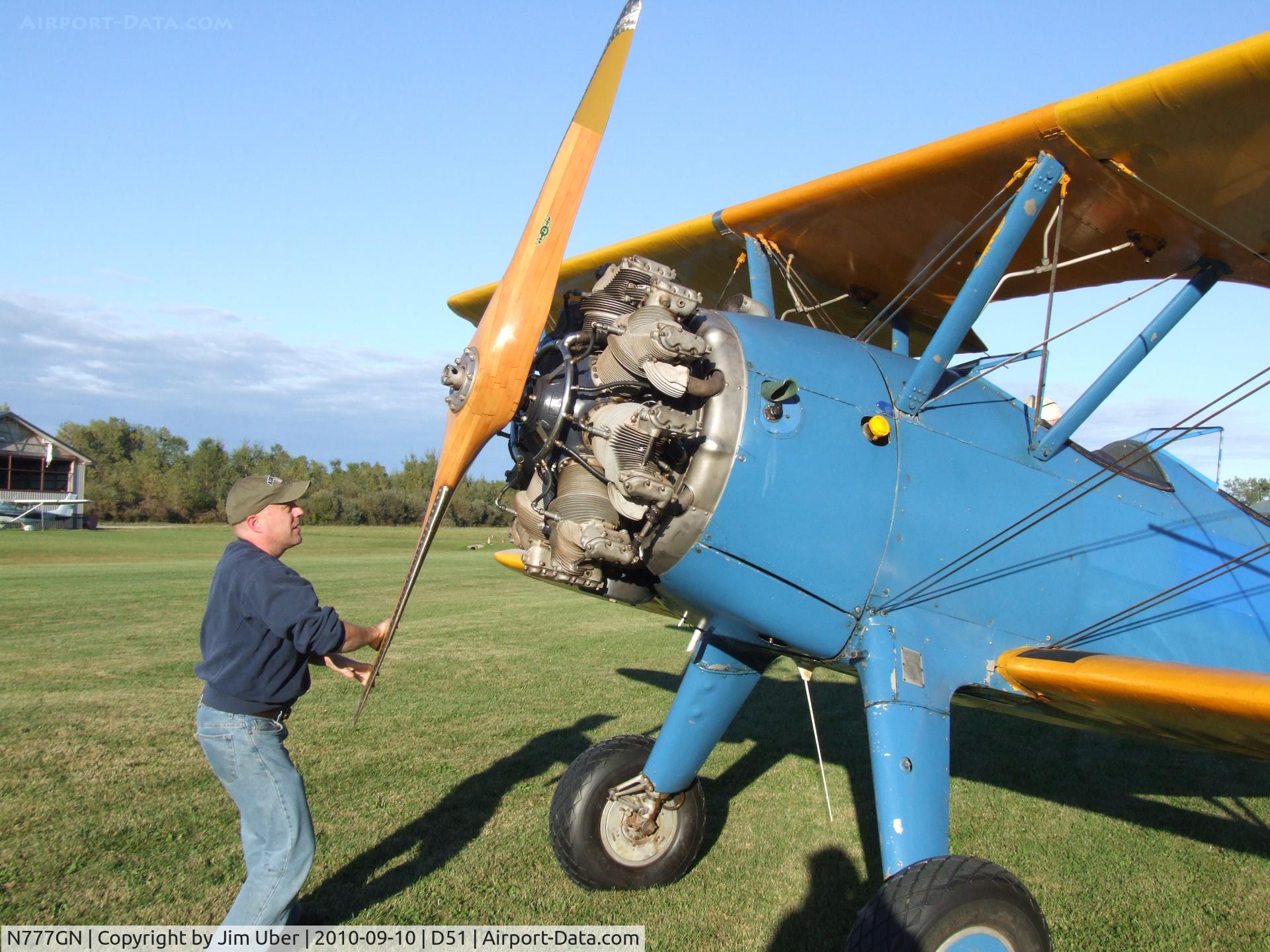 N777GN, 1940 Boeing A75N1(PT17) C/N 75-5428, Proud new owner preps for a photo flight