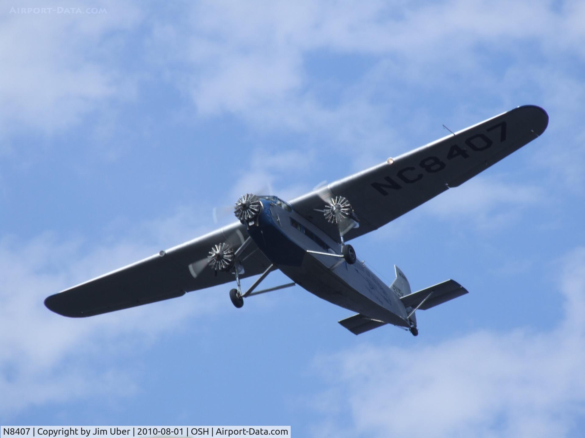 N8407, 1929 Ford 4-AT-E Tri-Motor C/N 69, Just coming in off Lake Winnebago