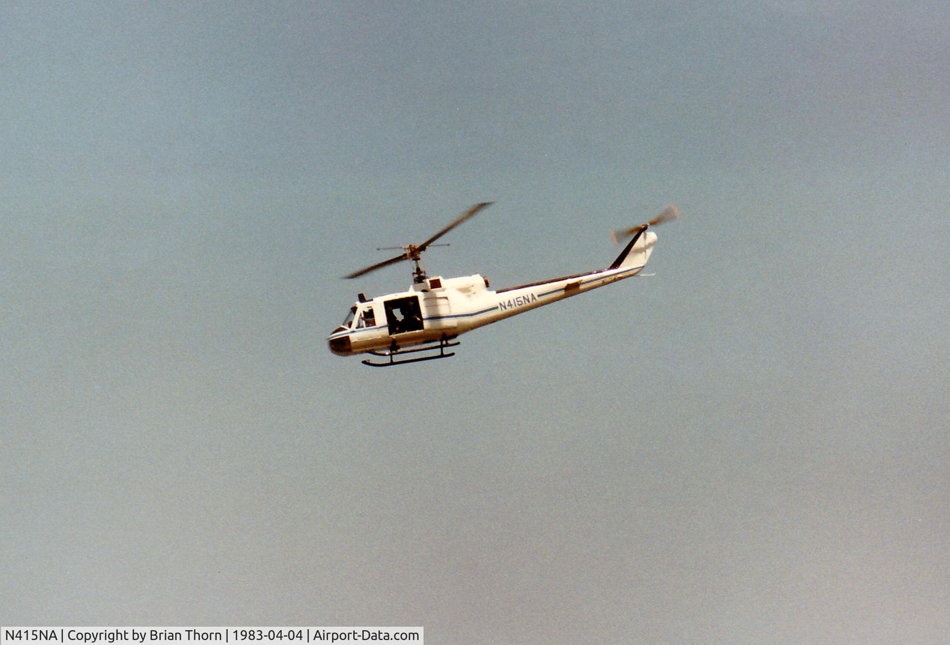 N415NA, Bell UH-1B C/N 638695, At Kennedy Space Center during launch of Space Shuttle Challenger mission STS-6.