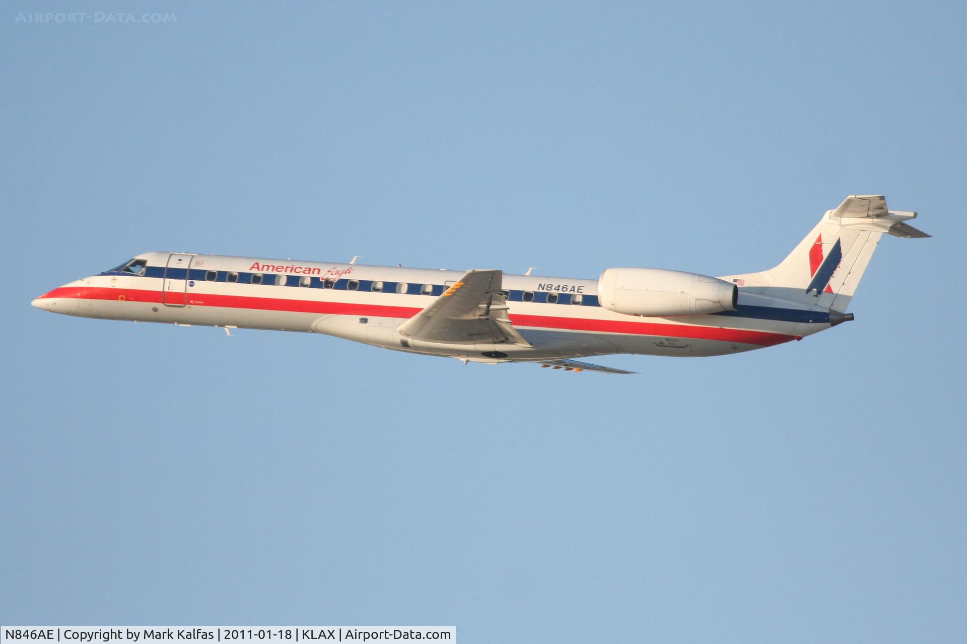 N846AE, 2003 Embraer ERJ-140LR (EMB-135KL) C/N 145692, American Eagle Embraer EMB-135KL, EGF3012 25R departure KLAX, enroute to KDEN.