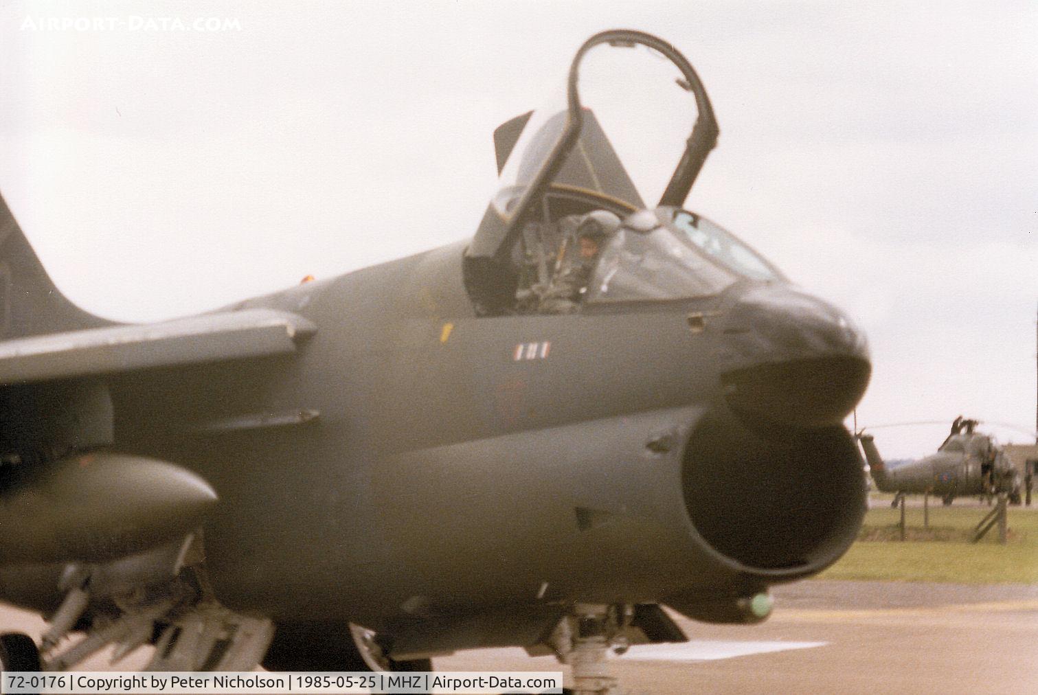 72-0176, 1972 LTV A-7D Corsair II C/N D-298, A-7D Corsair of 175th Tactical Fighter Squadron South Dakota Air National Guard on the flight-line at the 1985 RAF Mildenhall Air Fete.