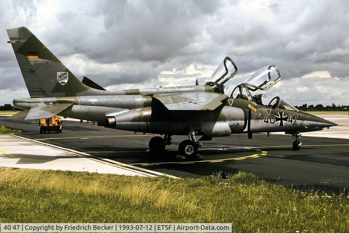 40 47, Dassault-Dornier Alpha Jet A C/N 0047, flightline at Fliegerhorst Fürstenfeldbruck