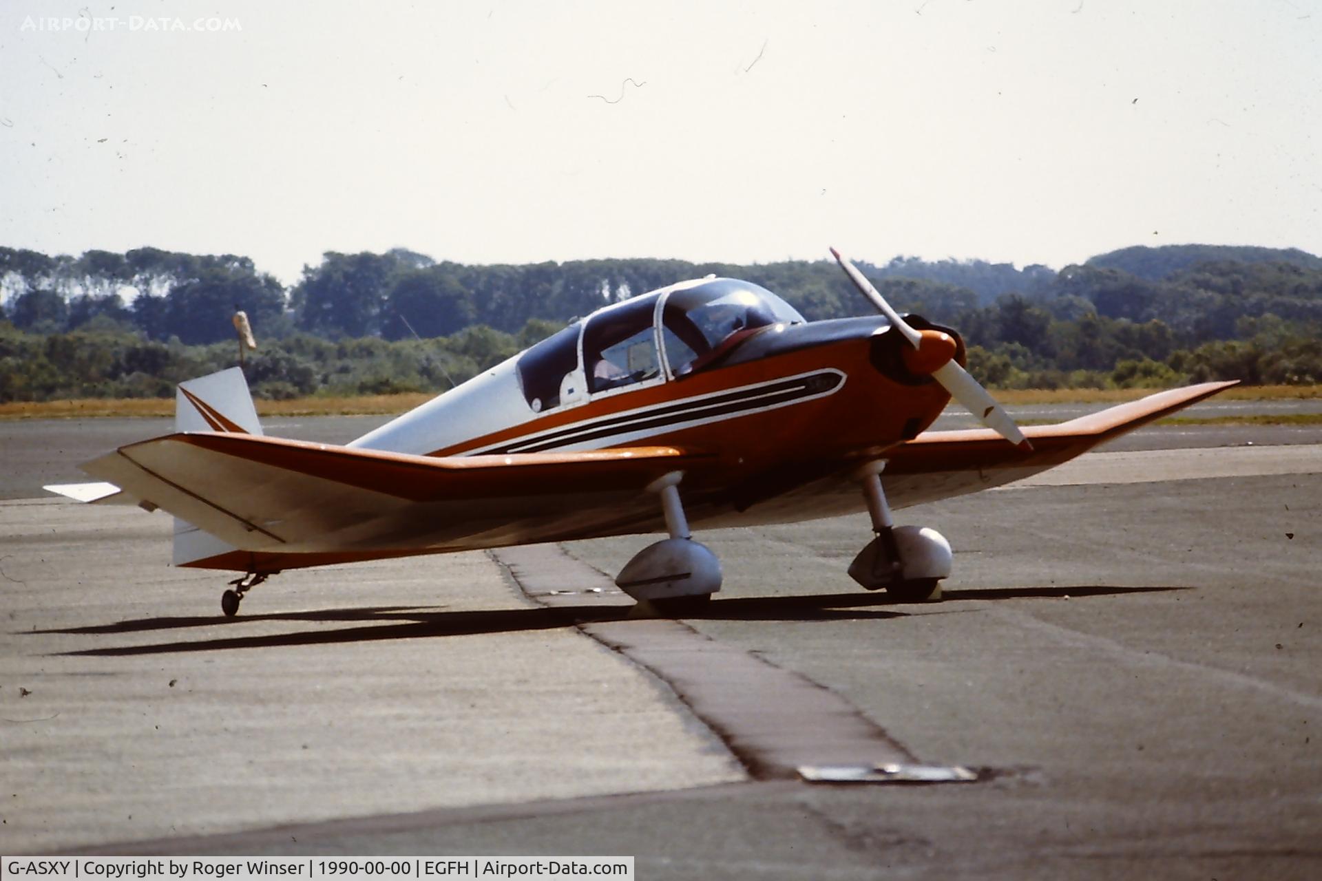 G-ASXY, 1958 Jodel D-117A C/N 914, Visiting Swansea Airport early 1990's?