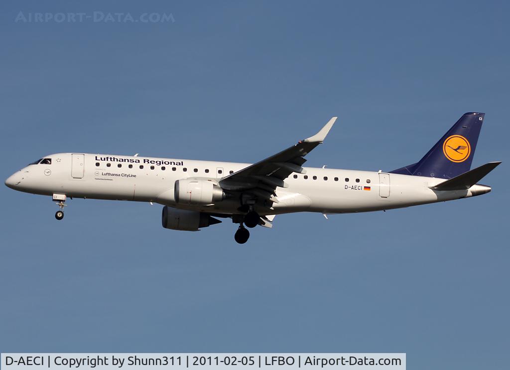 D-AECI, 2010 Embraer 190LR (ERJ-190-100LR) C/N 19000381, Landing rwy 32L