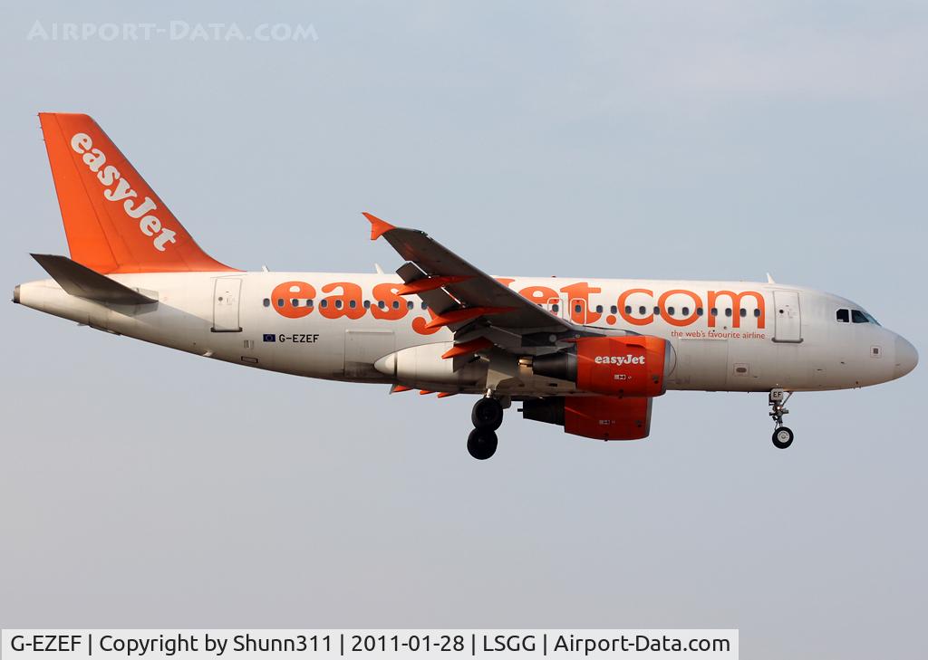 G-EZEF, 2004 Airbus A319-111 C/N 2176, Landing rwy 05