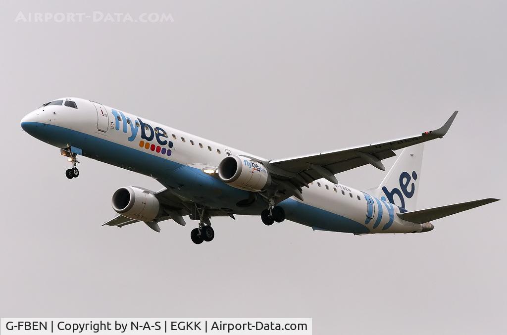G-FBEN, 2008 Embraer 195LR (ERJ-190-200LR) C/N 19000213, Short final