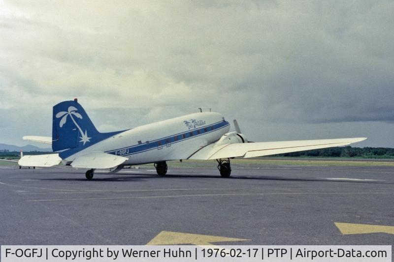 F-OGFJ, 1942 Douglas DC3C-R-1830-90C (C-47) C/N 6055, DC-3C linking Guadeloupe and the little island Marie Galante in 1976