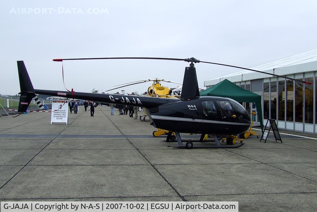 G-JAJA, 2007 Robinson R44 Raven II C/N 11691, Static at Helitech