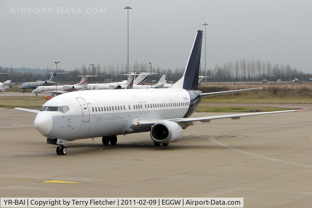 YR-BAI, 1989 Boeing 737-4Y0 C/N 24134, Blue Air 1989 Boeing 737-4Y0, c/n: 24134 arriving on stand at Luton