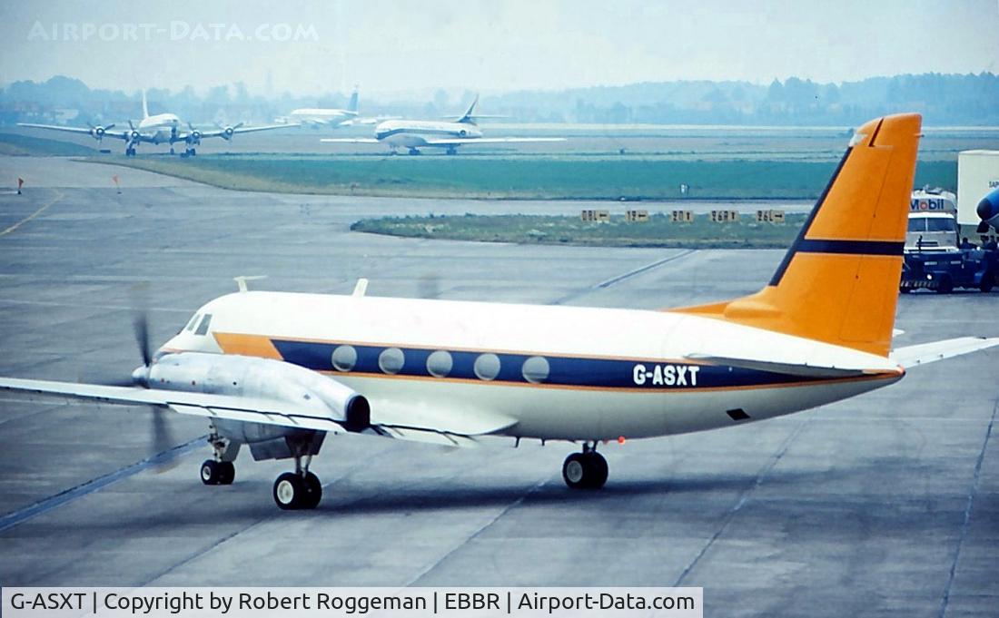 G-ASXT, 1964 Grumman G-159 Gulfstream 1 C/N 135, Zaventem late 1960's.