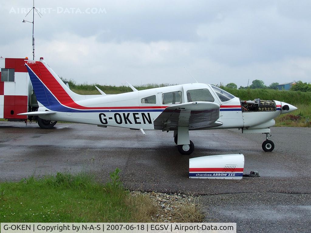 G-OKEN, 1977 Piper PA-28R-201T Cherokee Arrow III C/N 28R-7703390, Maint visitor