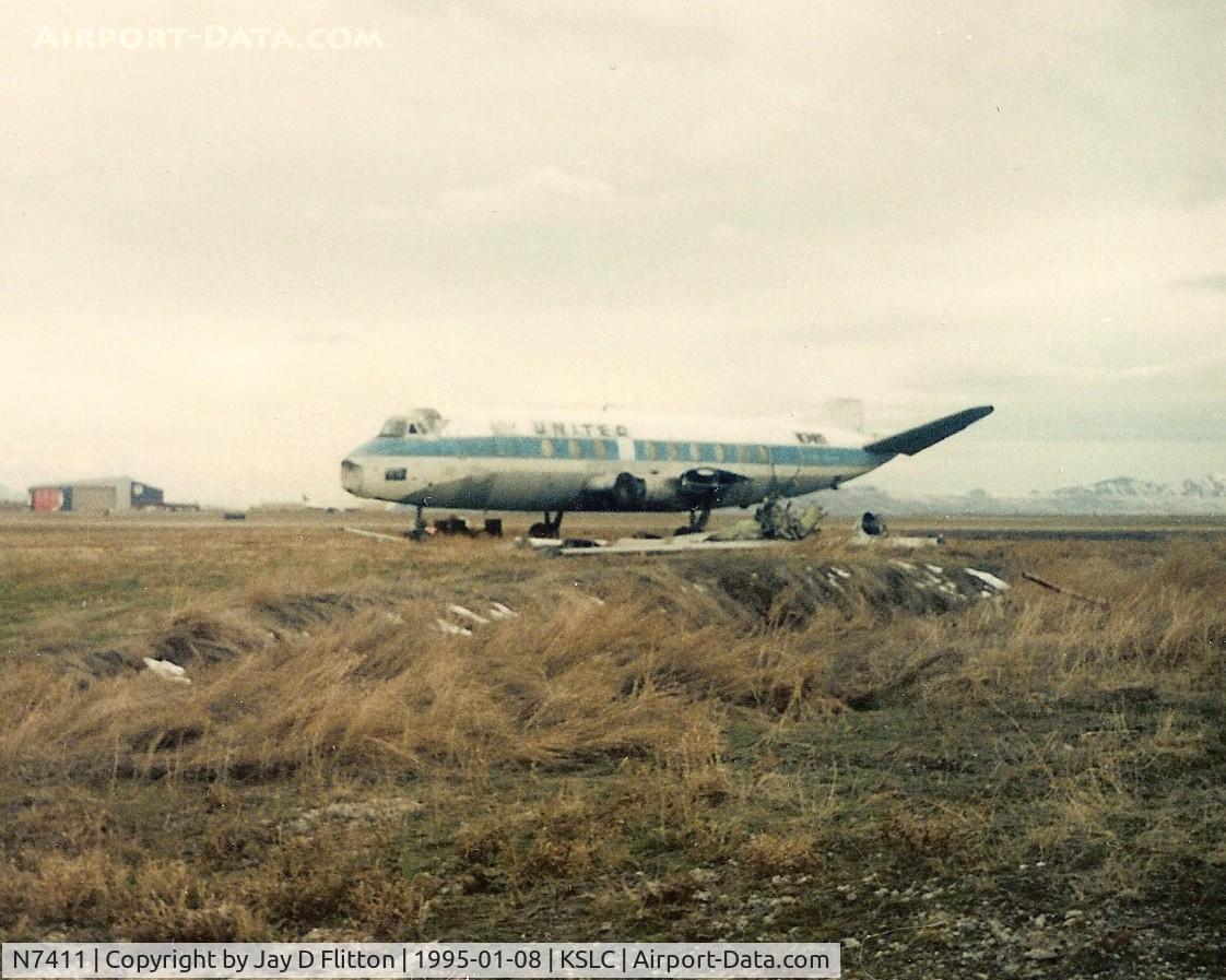 N7411, 1955 Vickers Viscount 797 C/N 109, This poor guy sat in the weeds at Salt Lake for years before it was broken up for scrap.