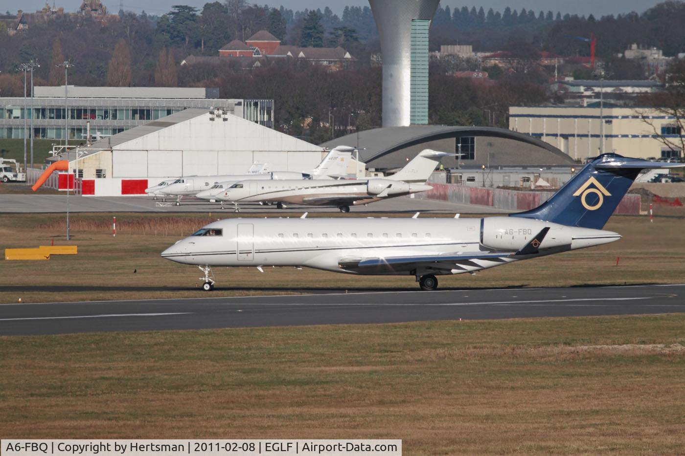 A6-FBQ, 2007 Bombardier BD-700-1A11 Global 5000 C/N 9282, Global 5000 A6-FBQ after arrival at Farnborough