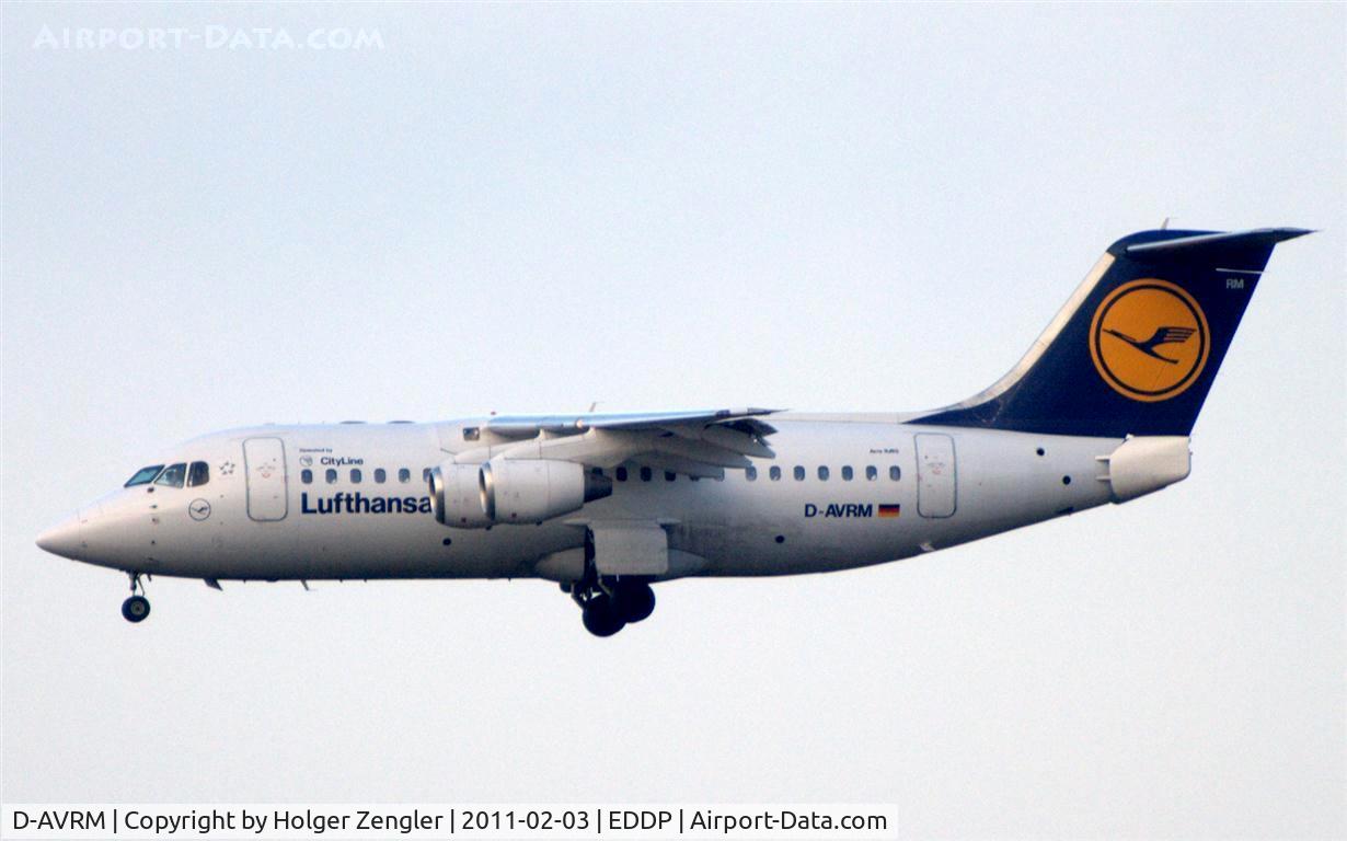 D-AVRM, 1996 British Aerospace Avro 146-RJ85 C/N E.2288, Final approach on rwy 26R.