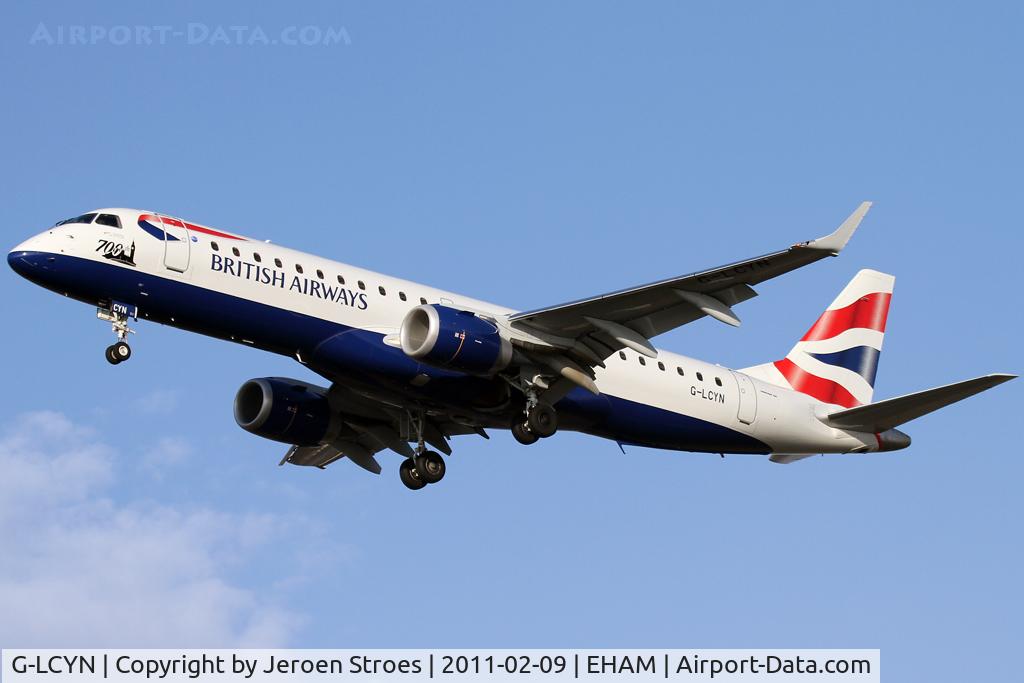 G-LCYN, 2010 Embraer 190SR (ERJ-190-100SR) C/N 19000392, 700th embrear jet.