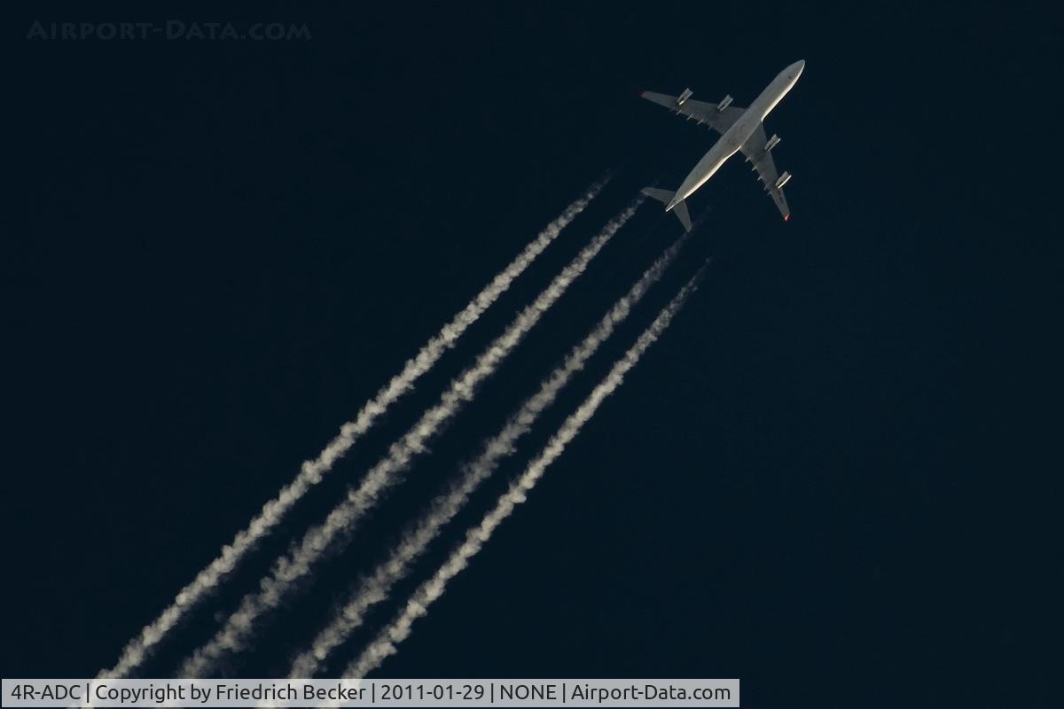 4R-ADC, Airbus A340-311 C/N 034, cruising to London