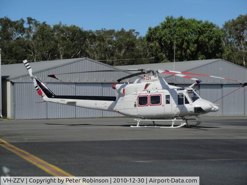 VH-ZZV, 1983 Bell 412 C/N 33105, Chopper with same rego at Caloundra AP Queensland.