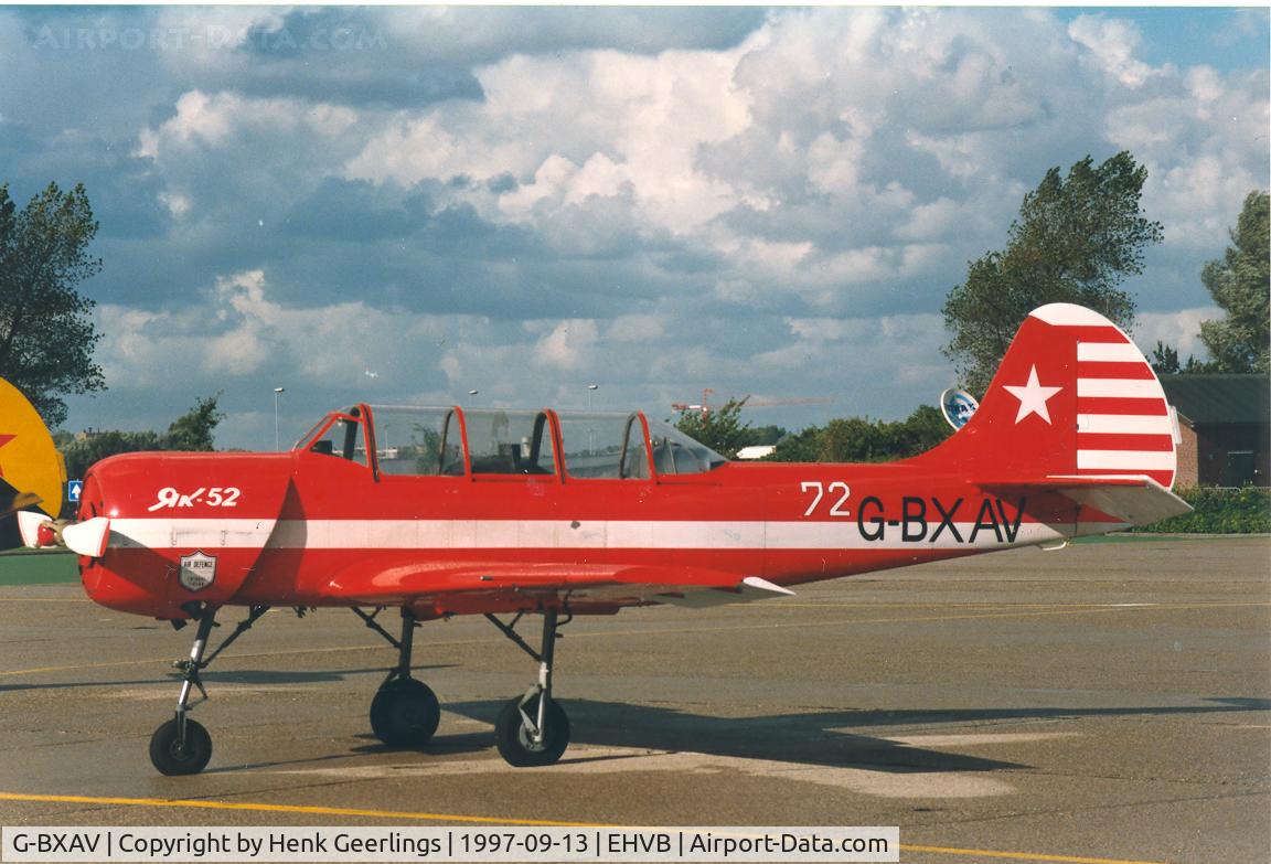 G-BXAV, 1991 Yakovlev (Aerostar) Yak-52 C/N 9111608, Valkenburg Naval Airbase