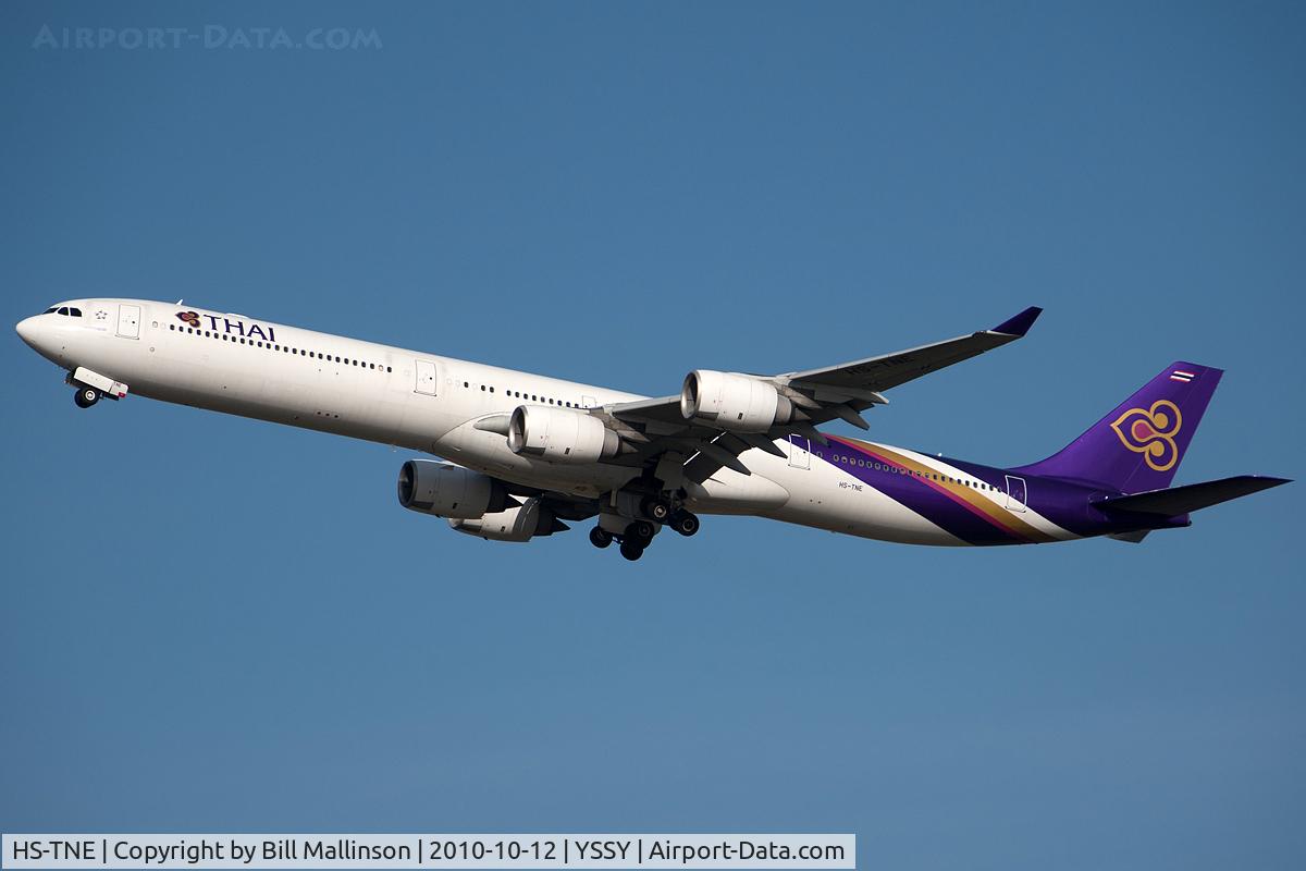 HS-TNE, 2005 Airbus A340-642 C/N 719, away to BKK