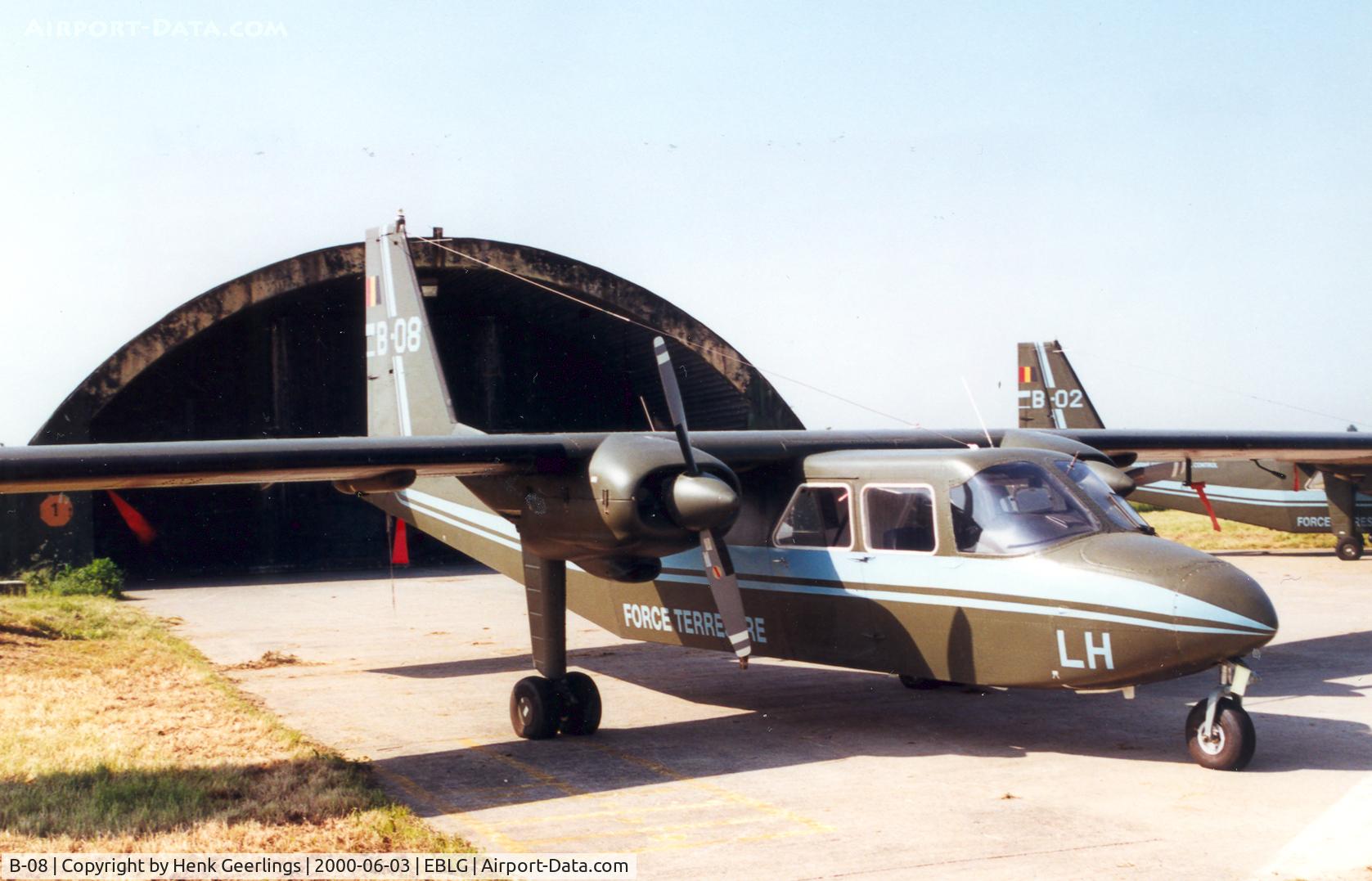 B-08, 1976 Britten-Norman BN-2A-21 Islander C/N 531, Belgian Helidays - Bierset - Luik Airport