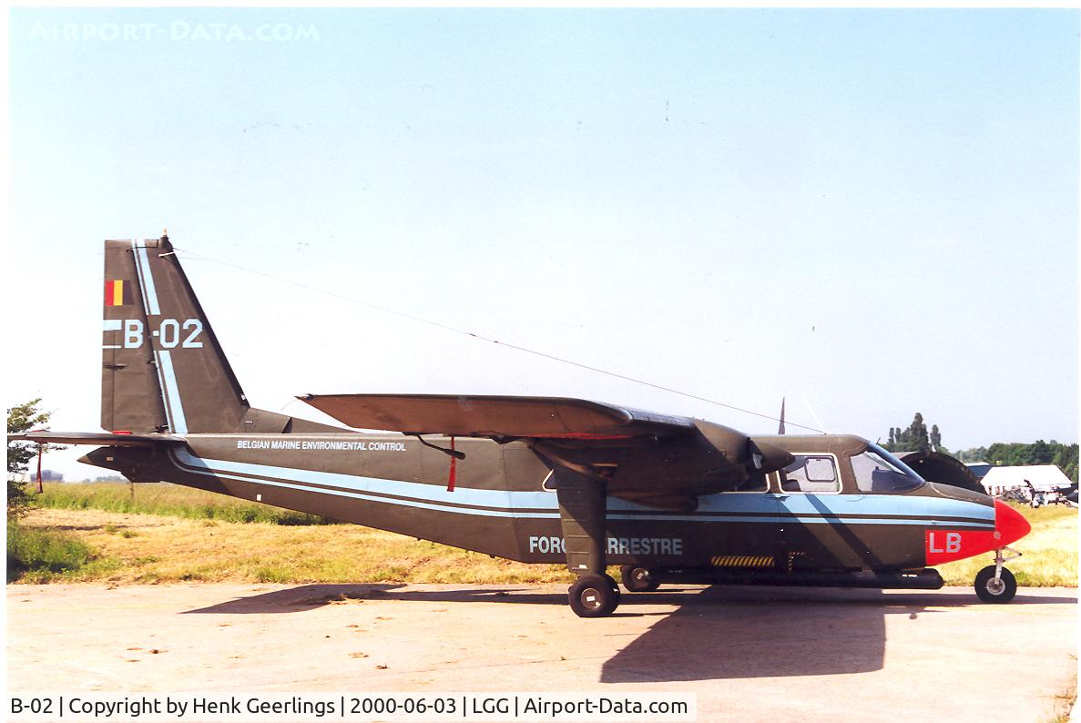 B-02, 1975 Britten-Norman BN-2A-21 Islander C/N 468, Belgian Helidays - Bierset - Luik Airport