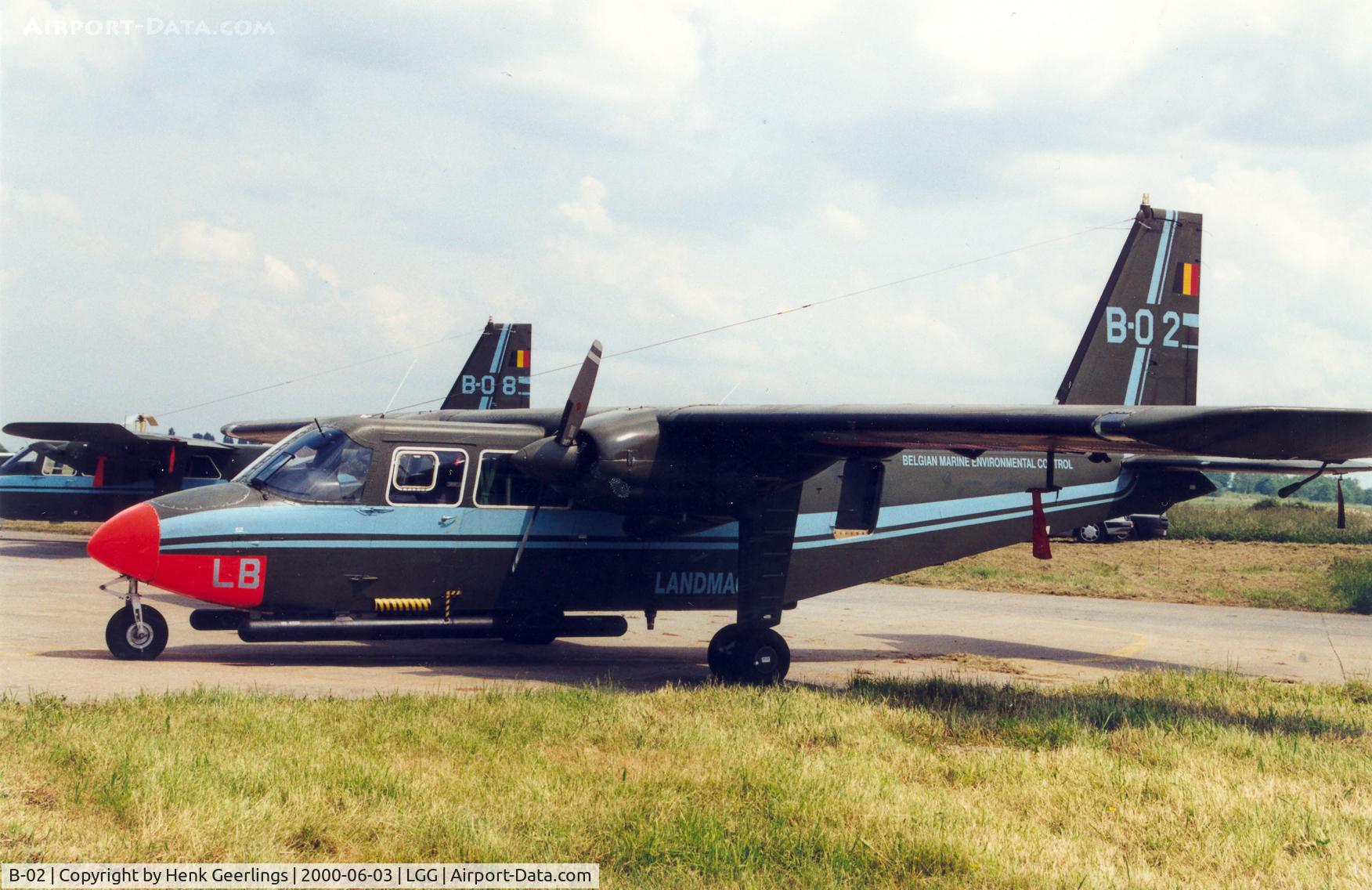 B-02, 1975 Britten-Norman BN-2A-21 Islander C/N 468, Belgian Helidays - Bierset - Luik Airport