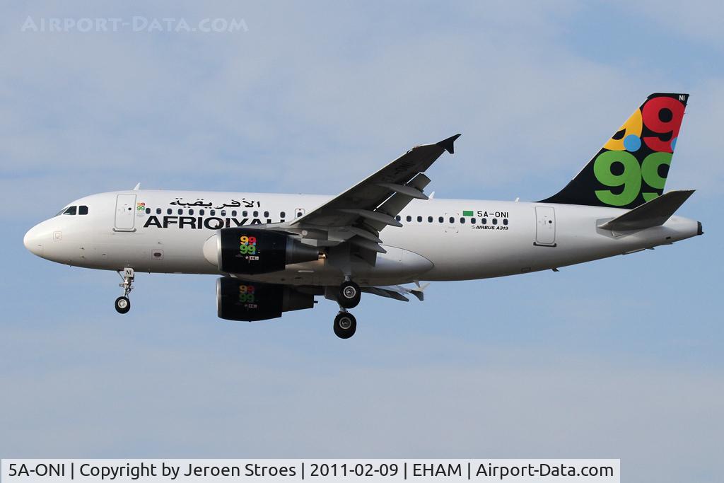5A-ONI, 2009 Airbus A319-111 C/N 4004, .